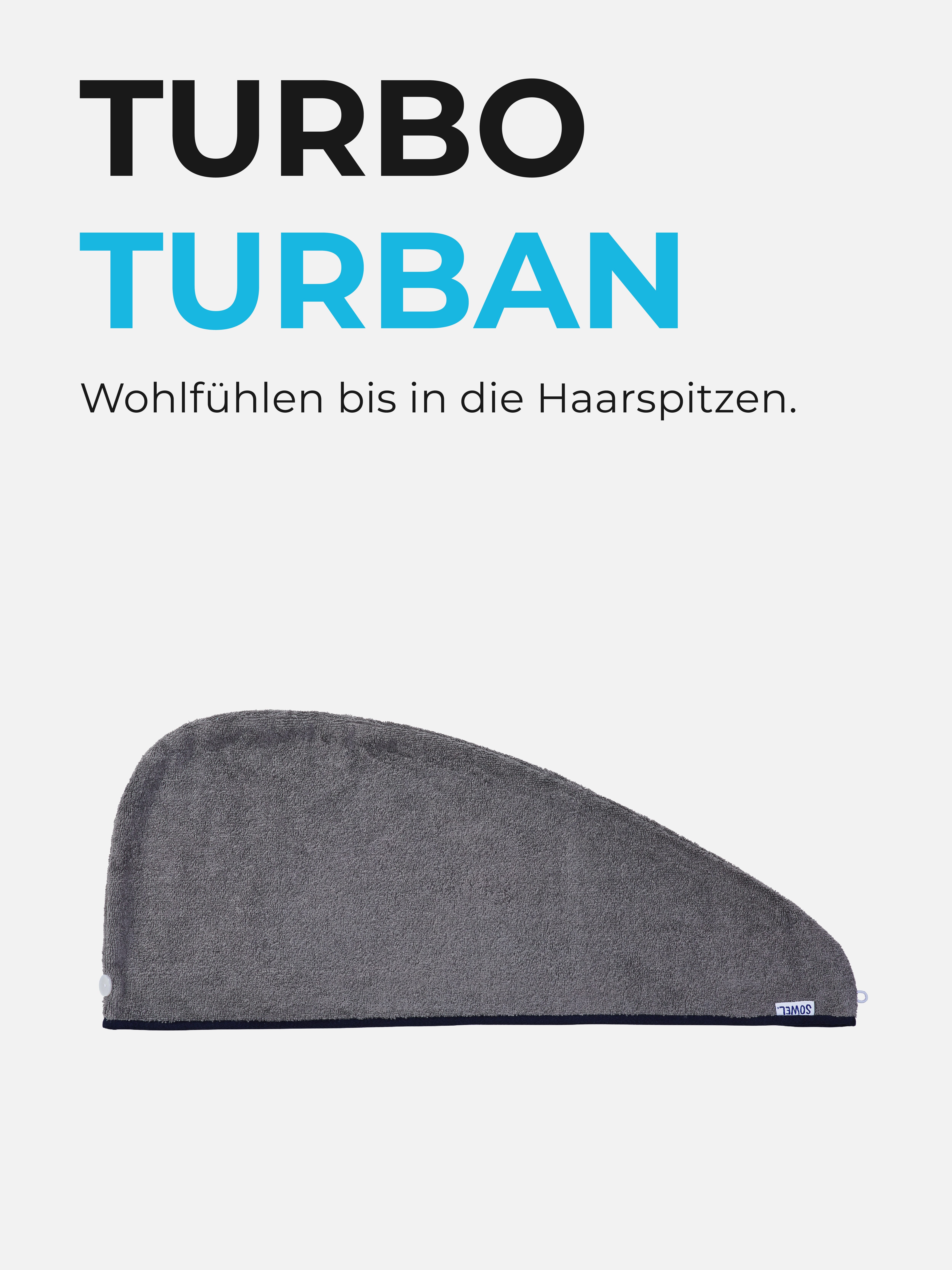 Sowel Turban-Handtuch - Turbo Turban -, 100% Bio-Baumwolle, Haarturban mit Knopf – Bild 2 von 5