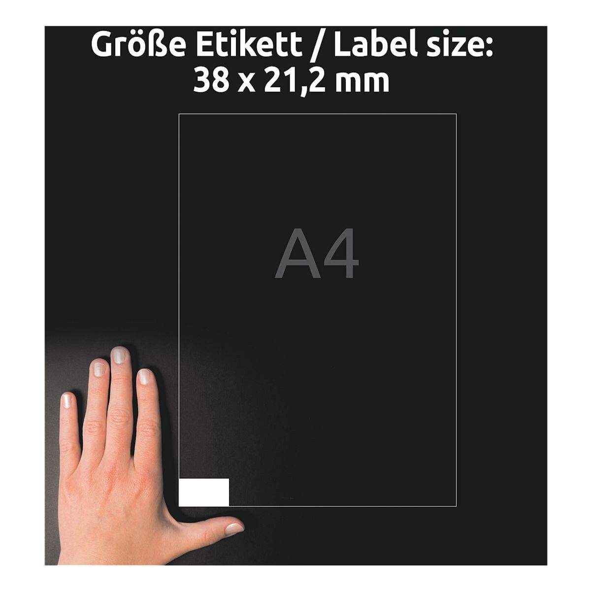 Avery Zweckform Etiketten 6121, 1950 Stück, Beschriftung (38x21,2 mm), selbstklebend, mit Abziehhilfe