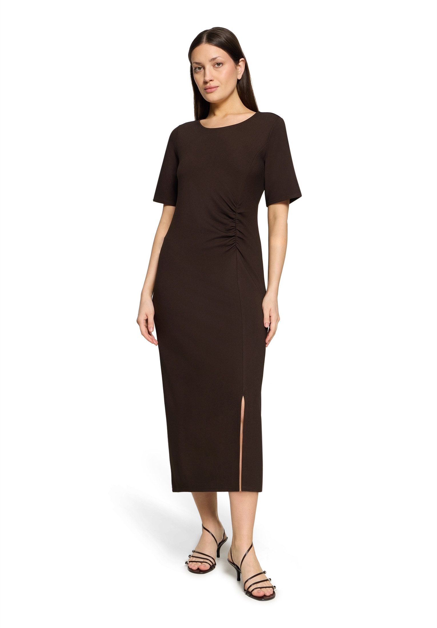 Midikleid Damen mit Raffung