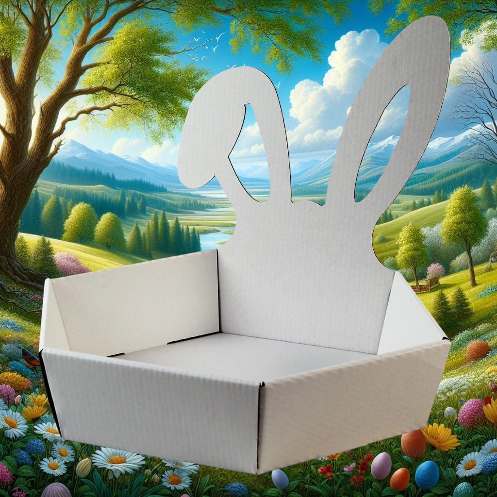 DAS PAPPHAUS Osternest Osterkörbchen Hasenohren aus Wellpappe - Klein - Braun oder Weiß, Dieses Osterkörbchen aus Pappe ist ein echter Klassiker