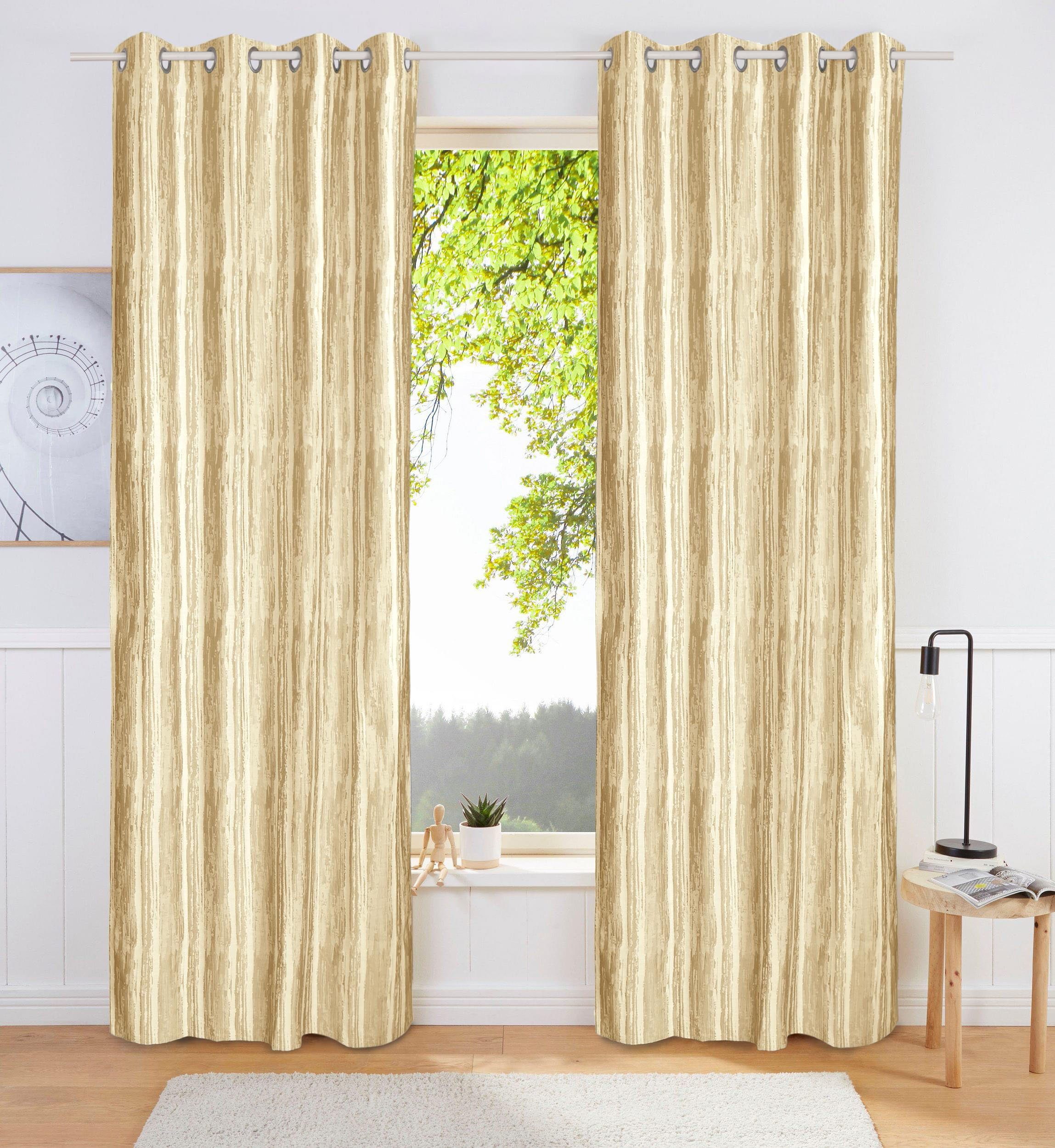 Blickdicht, blickdicht, Yuki, Größen verschiedene Leonique, (1 Ösen beige Vorhang Jacquard St),