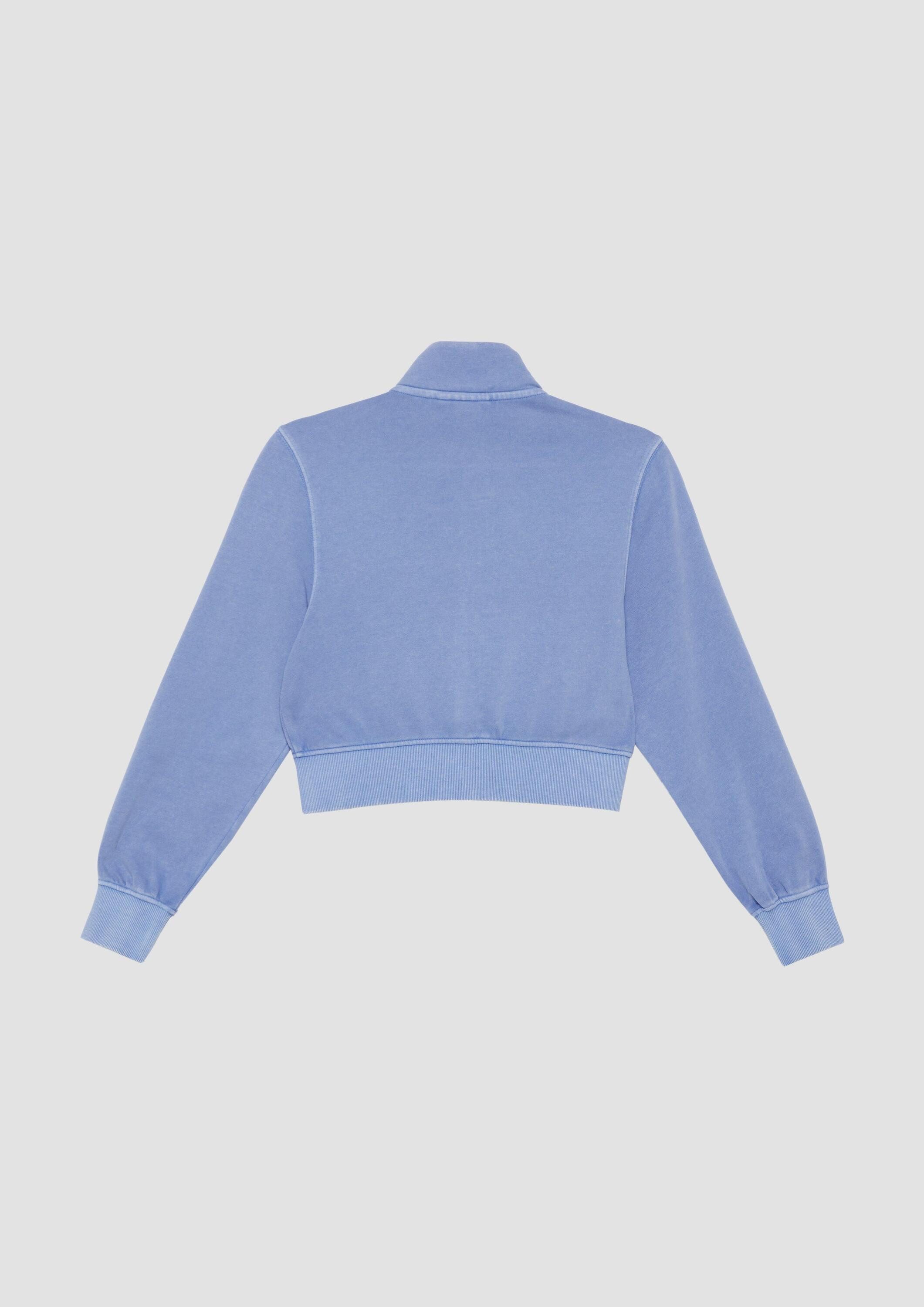 s.Oliver Sweatjacke Sweatshirt Jacke Verkürzte Sweatjacke im Loose Fit mit Garment Dye
