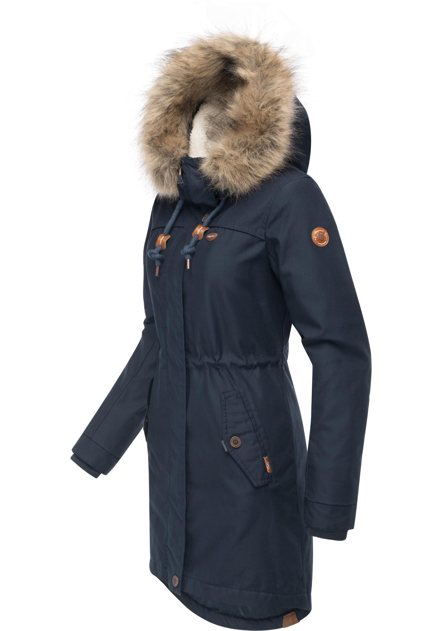 Ragwear Winterjacke Tawny stylischer Winterparka mit großer Kapuze und Kuns günstig online kaufen