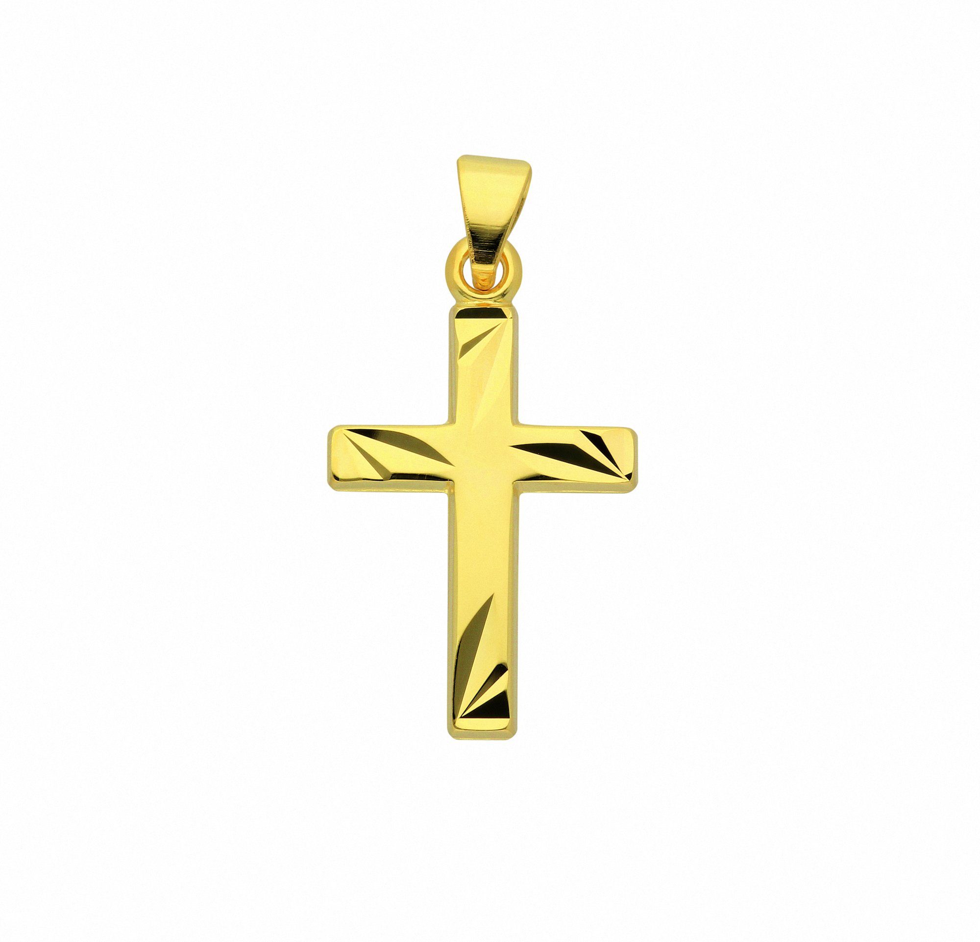 Adelia´s Kette - Gold Anhänger, mit mit Schmuckset Kreuz 585 Set Halskette Anhänger