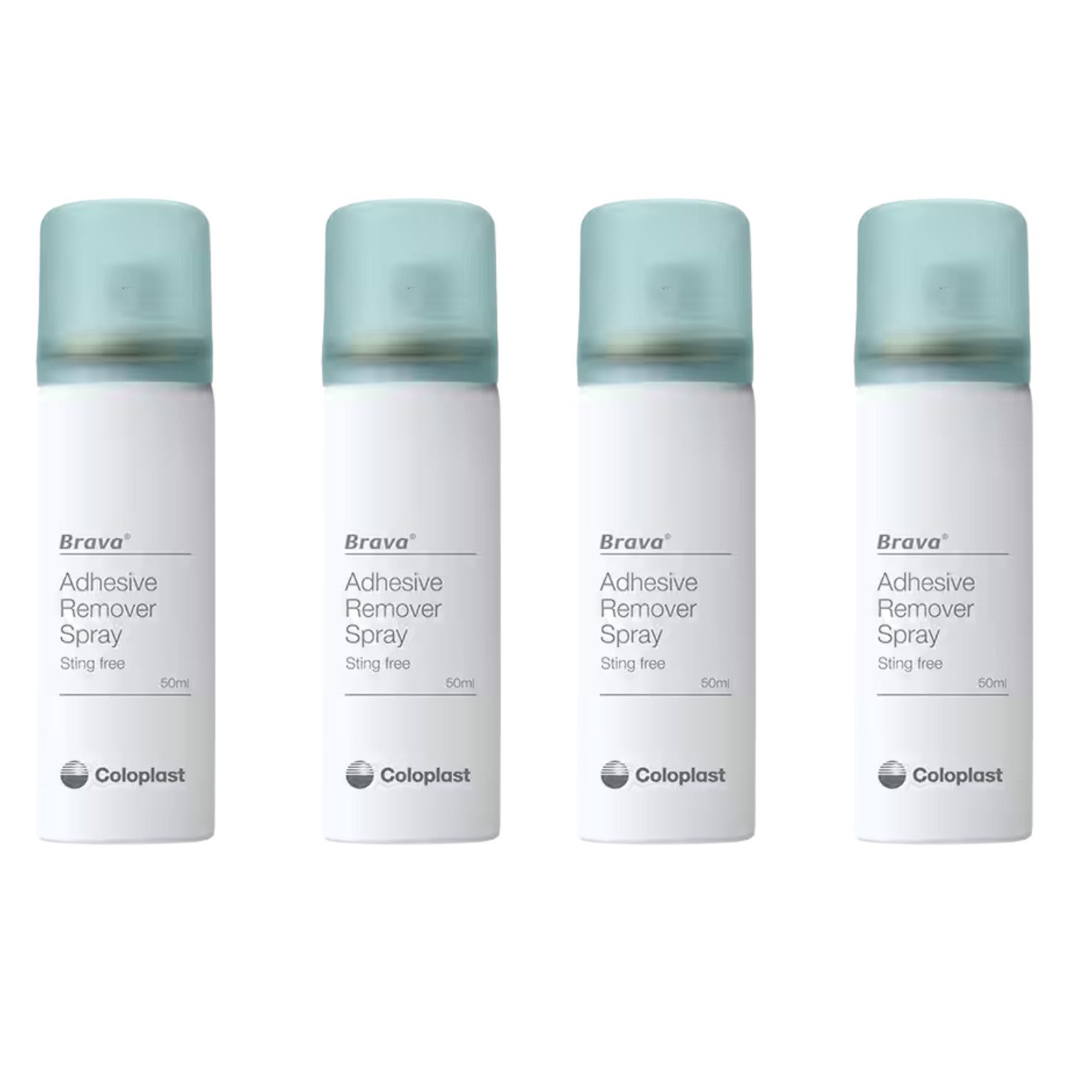 Coloplast Hautpflege-Set Coloplast Brava Pflasterentferner Spray 4 x 50 ml, 1-tlg., alkoholfrei, schnell trocknend, nicht brennend