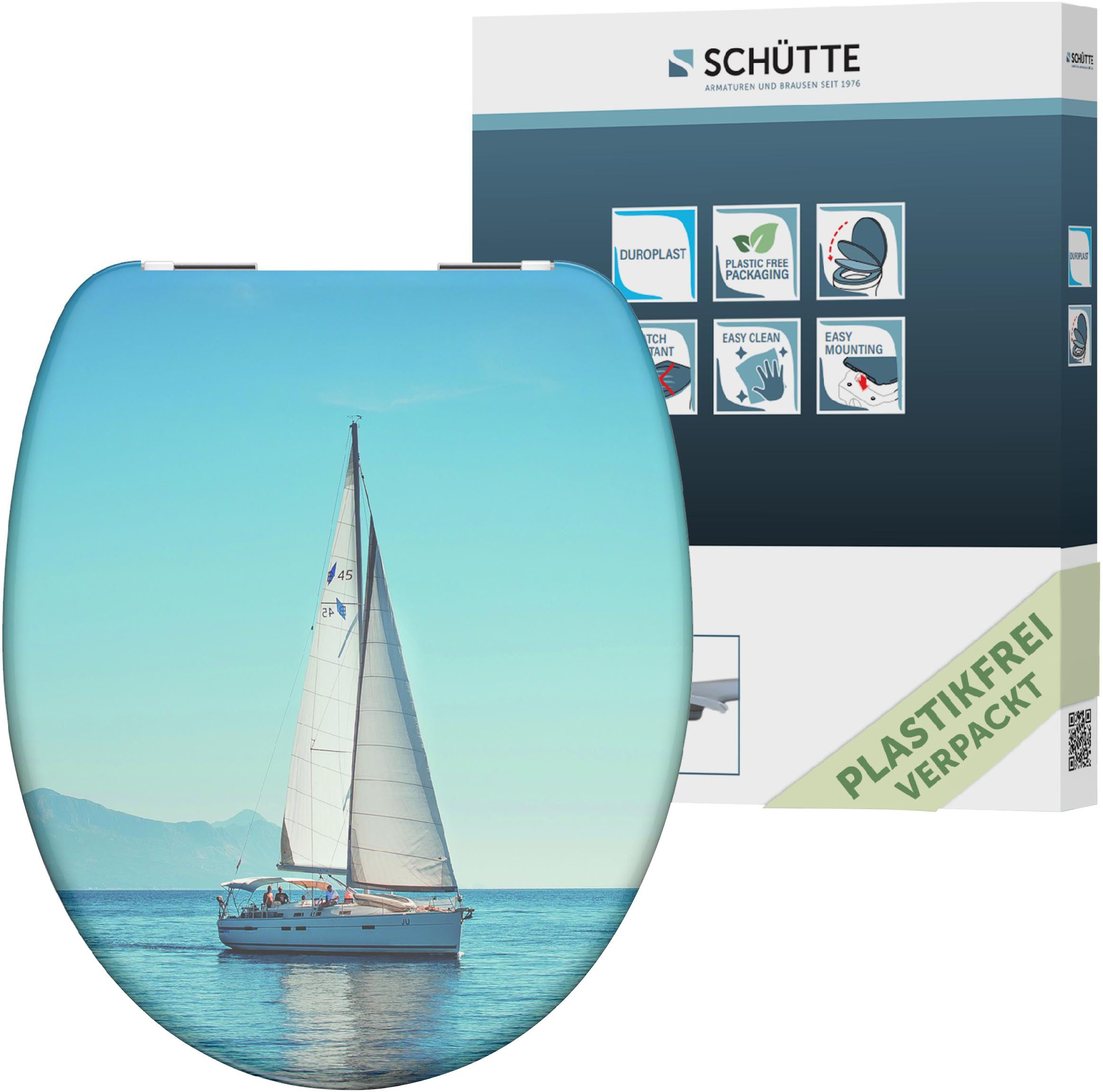 Schütte WC-Sitz Sailing, Duroplast, mit Absenkautomatik