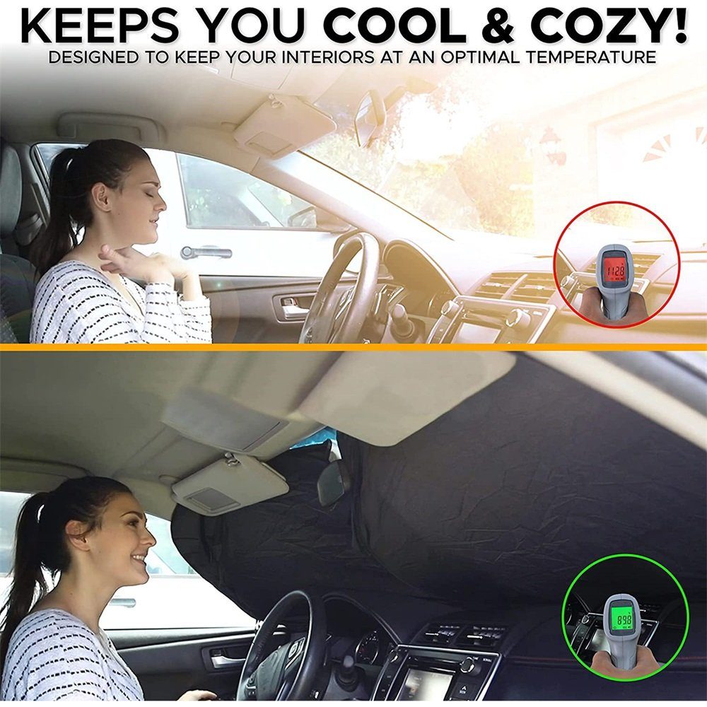 Rutaqian Autosonnenschutz Sonnenschutz Abdeckung Zubehör UV-Schutz Frontfenster Hitzeschutz Auto