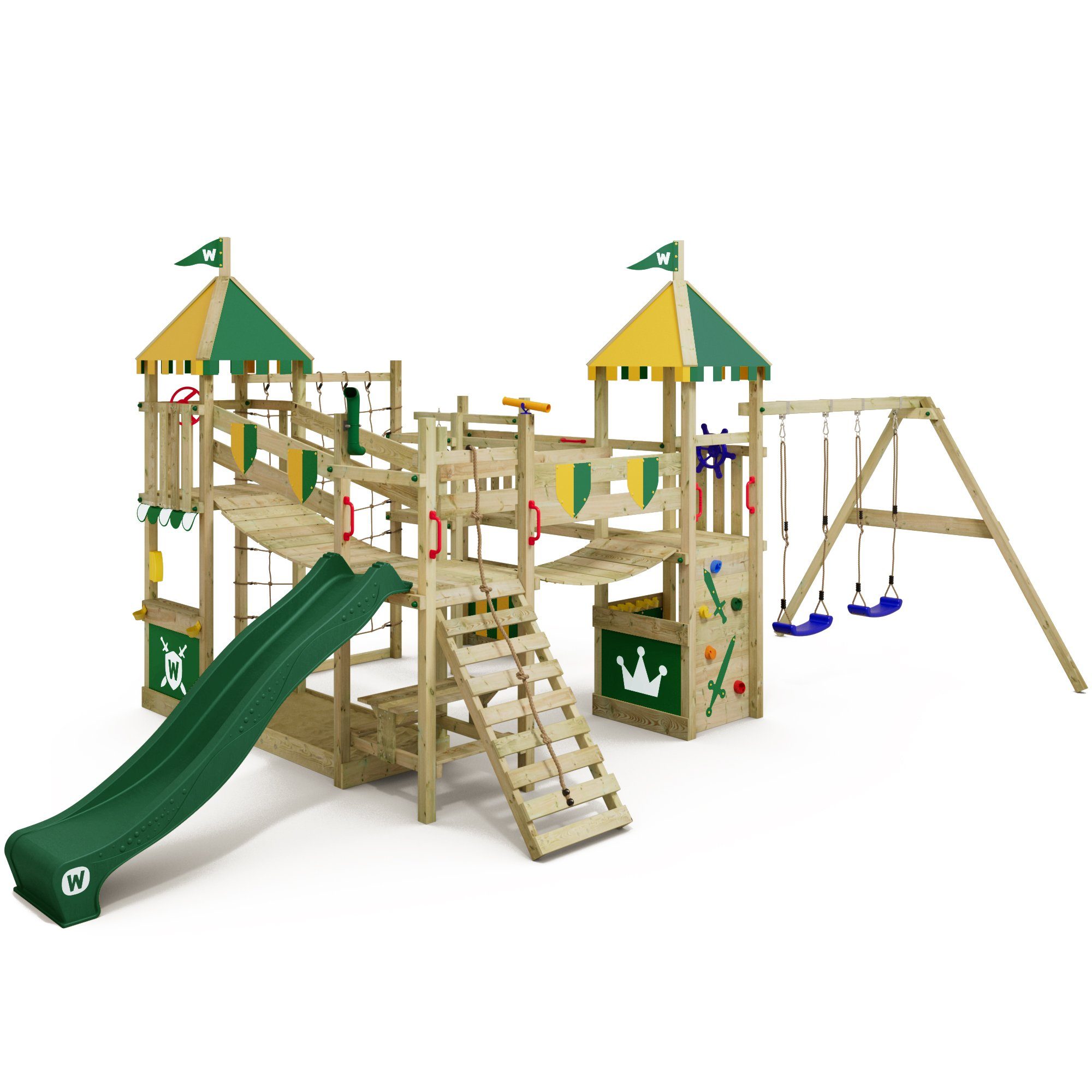 Wickey Spielturm Smart Queen – Abenteuer-Burg mit Rutsche, Spielhaus & Sandkasten, Unvergessliche Erlebnisse für Kinder – mit 10 Jahren Garantie*