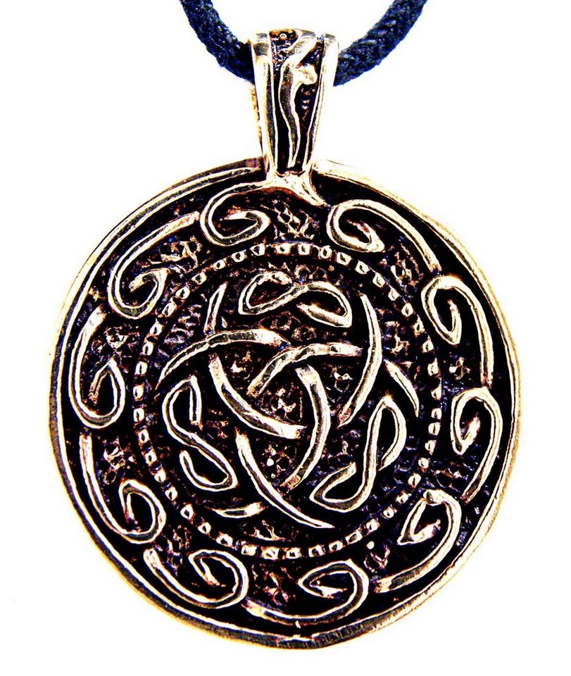 Kiss of Leather Kettenanhänger Keltenknoten Anhänger Kette keltischer  Knoten Kelten Bronze Amulett, Innenmaße der Öse: ca. 5,7 mm hoch x ca. 4 mm  breit