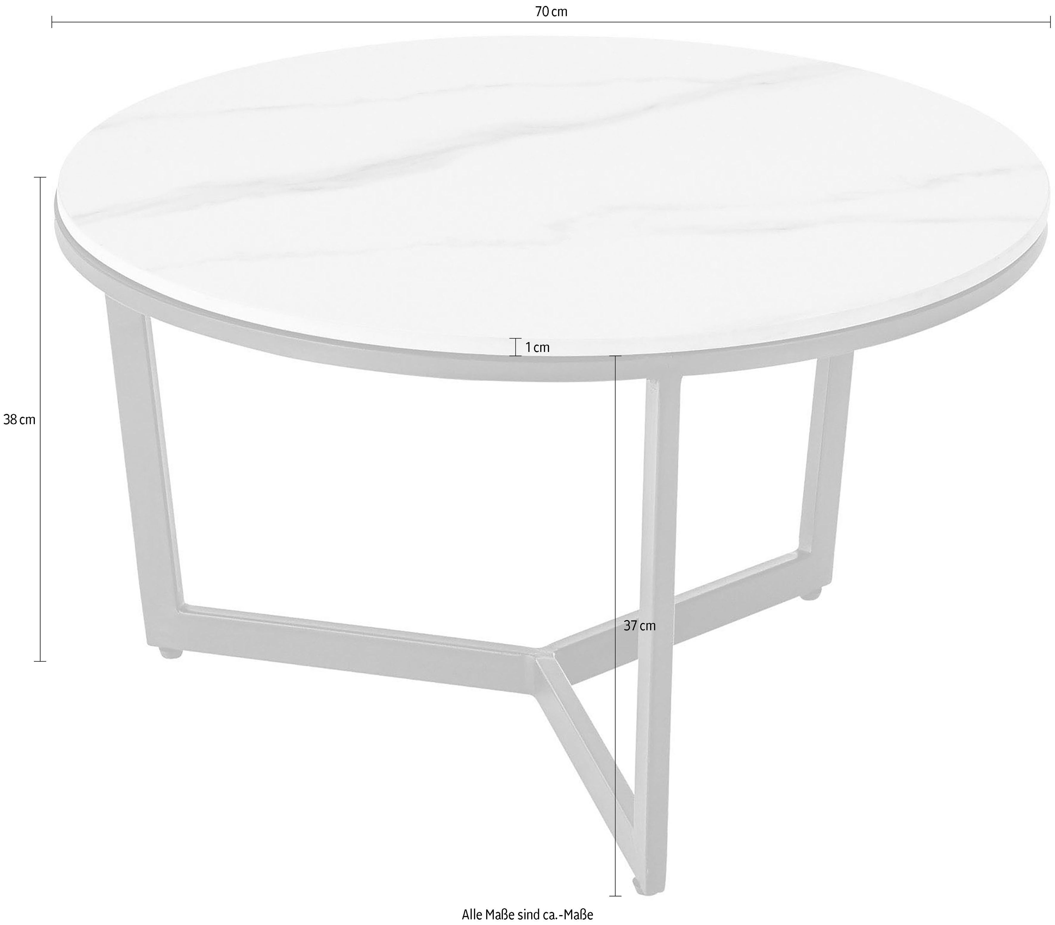 Stolkom Sp.z.o.o. Couchtisch HARPER 2, rund Keramik, Tisch-Platte marmorisiert