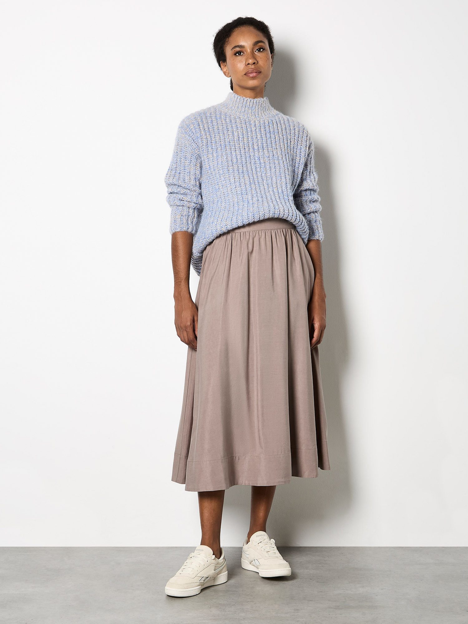 Apricot Strickpullover Stehkragenpullover im Patentstrick günstig online kaufen