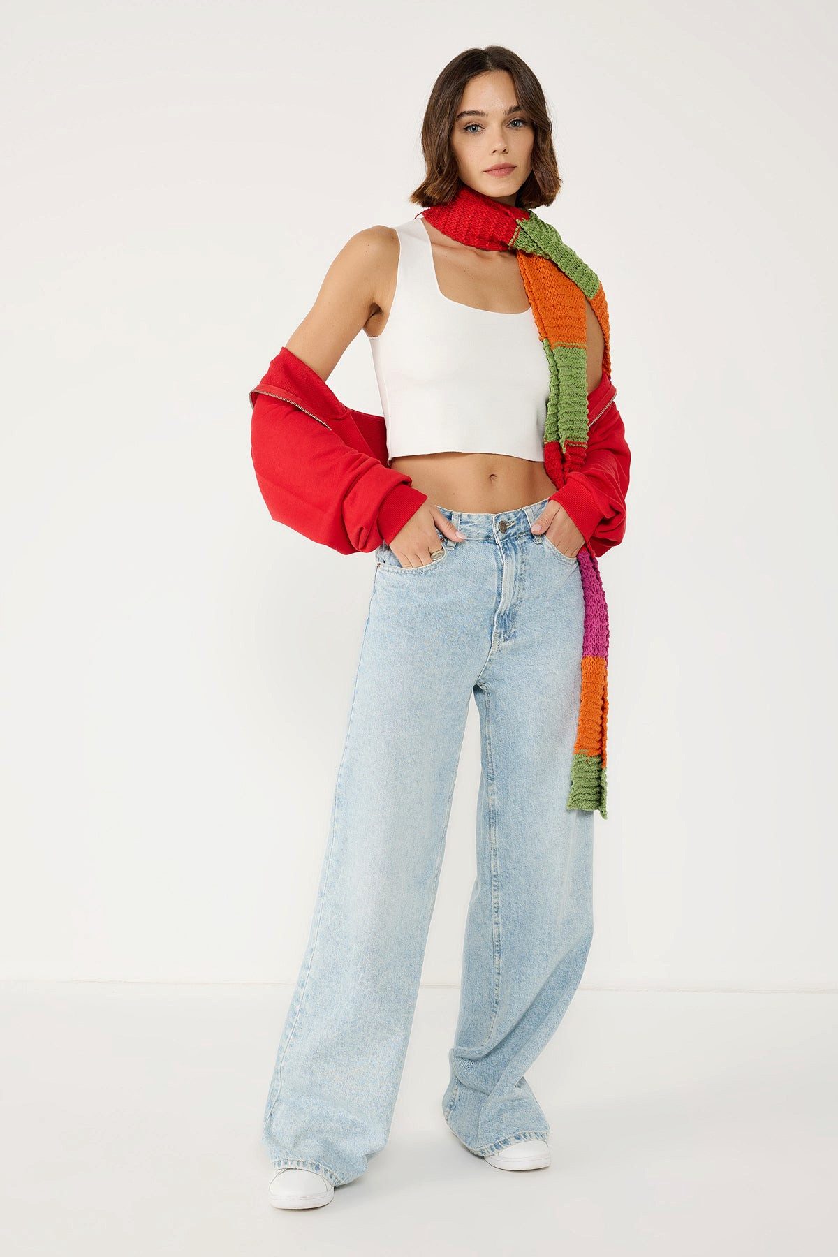 No Matter What Crop-Top Basic-Top aus Stretch-Strick