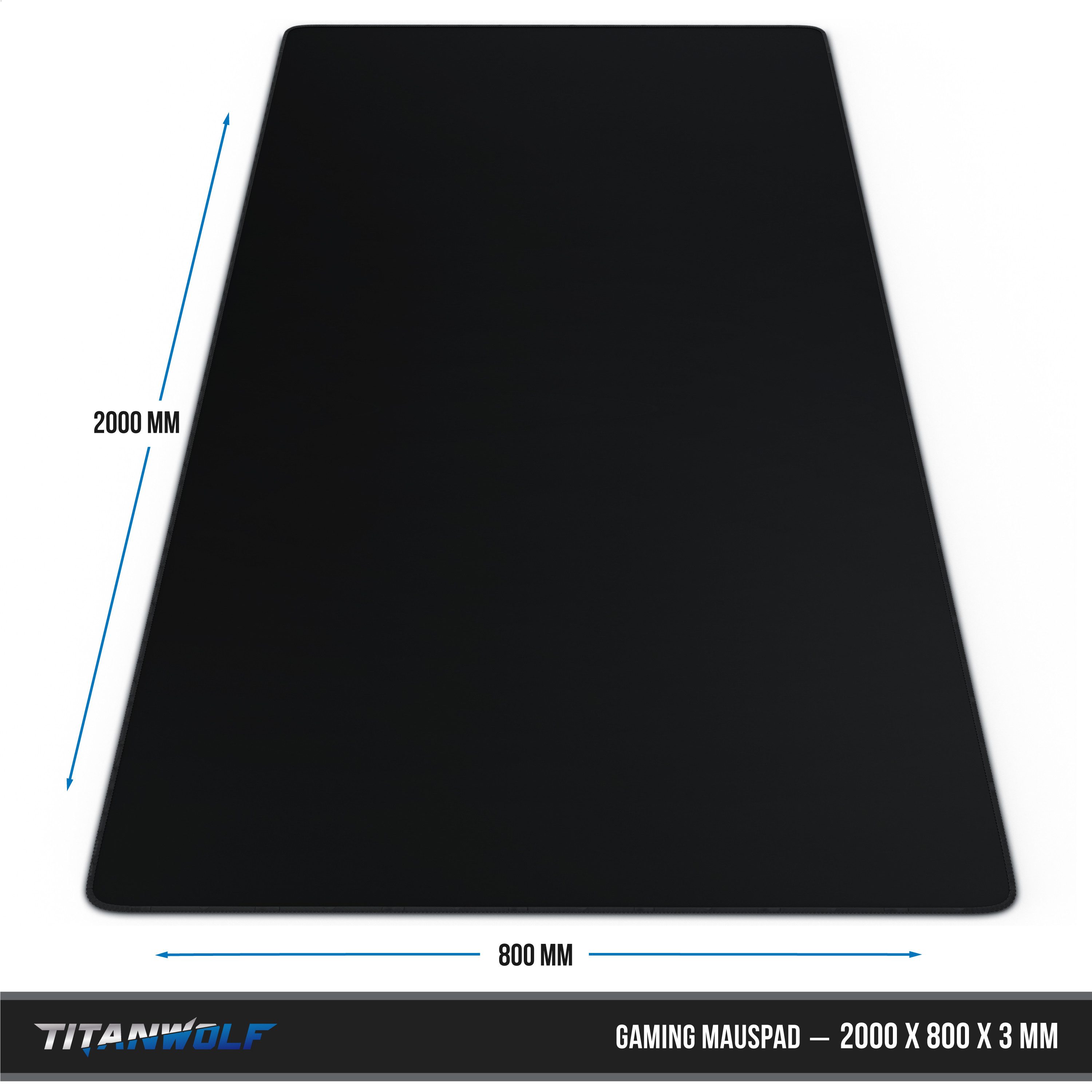Titanwolf Gaming Mauspad XXXL Speed Mousepad 2000 x 800 x 3 mm, riesige Schreibtischauflage (1-St), rutschfeste Rückseite, abwaschbar, Geschwindigkeit & Präzisi – Bild 2 von 5