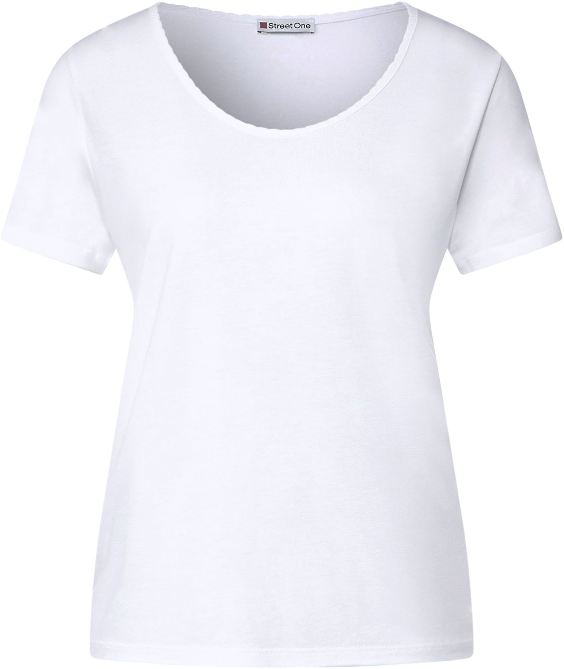STREET ONE T-Shirt mit seitlichen White Schlitzen