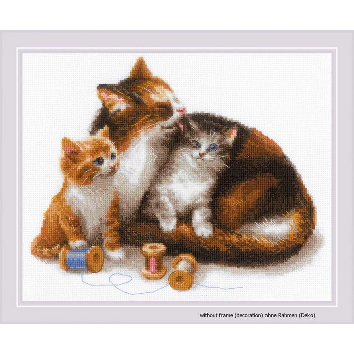 Riolis Kreativset Riolis Kreuzstich-Set "Katze mit Kätzchen" Zählmuster (embroidery kit)