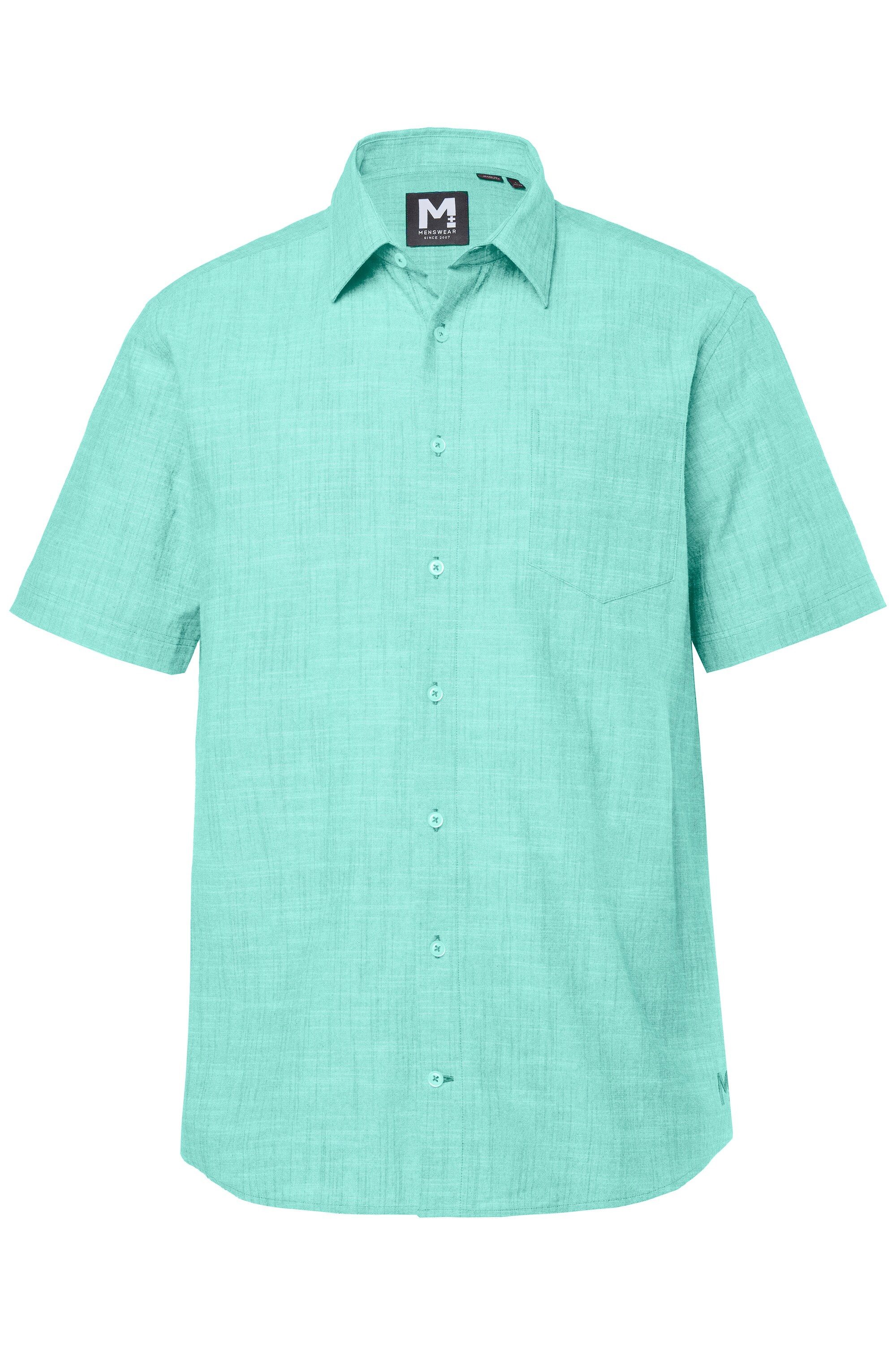 Men Plus Kurzarmhemd Hemd Halbarm Kentkragen Leinenoptik Comfort Fit günstig online kaufen