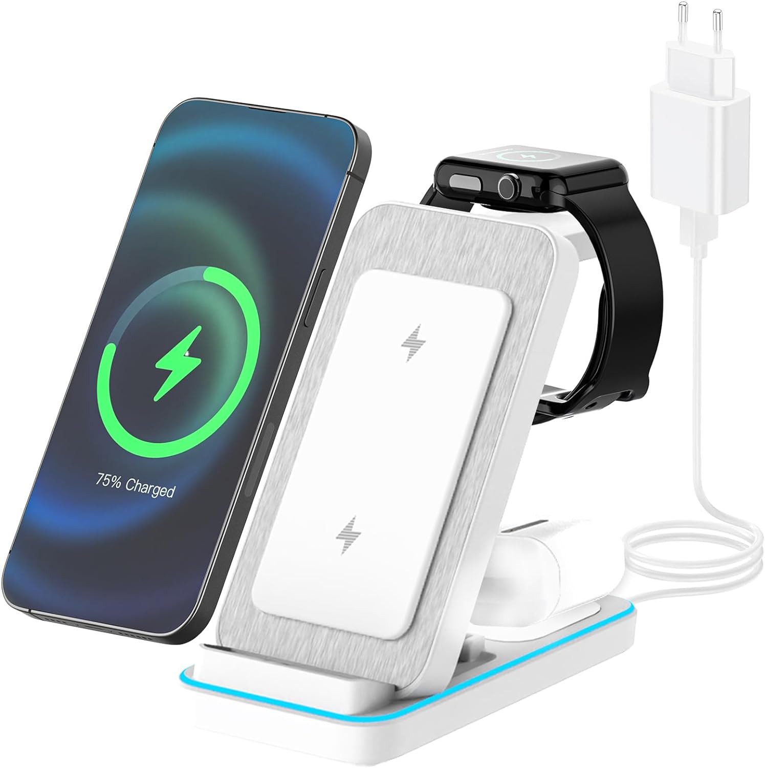 Kabelloses Ladestation 3 in 1 Induktive Ladegerät Wireless Charger