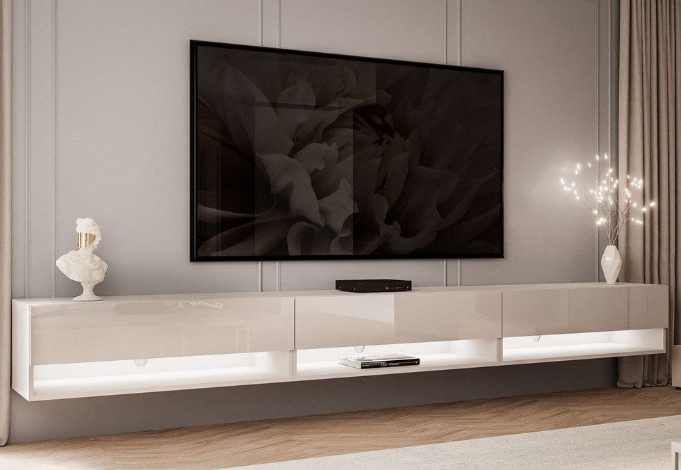 ALLHOUSE24 TV-Schrank ALISSE 270 cm Hängender Unterschrank in verschiedenen Farben + LED