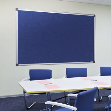 Master of Boards Pinnwand Filz-Pinnwand mit Aluminium-Rahmen Blau, Tafel erhältlich in 5 Größen