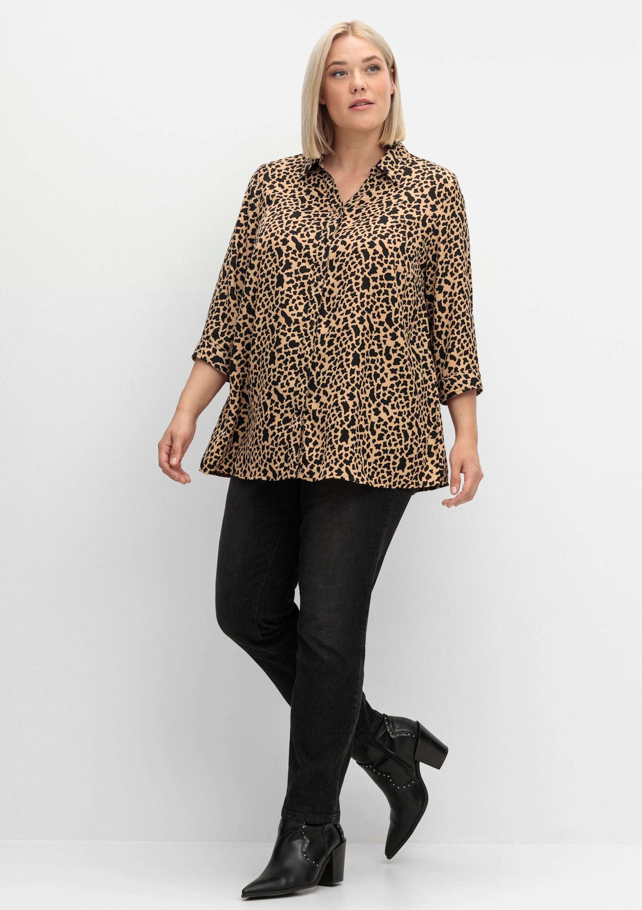 Sieh an! Klassische Bluse Longbluse 3/4-Arm günstig online kaufen