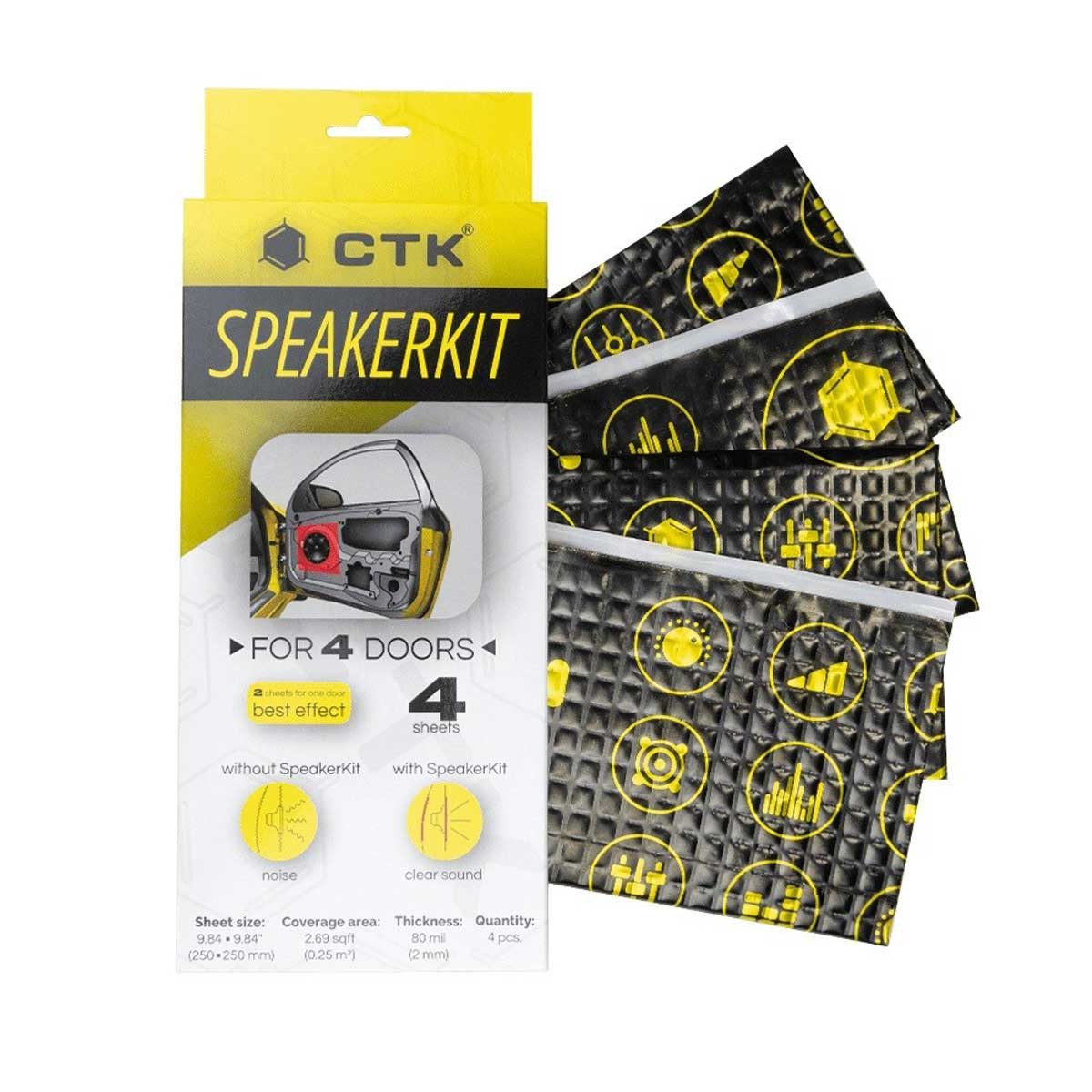 CTK Dämmplatte SPEAKERKIT Schalldämmendes Material 4 Stk. 2mm, 250 x 250mm,0,25qm