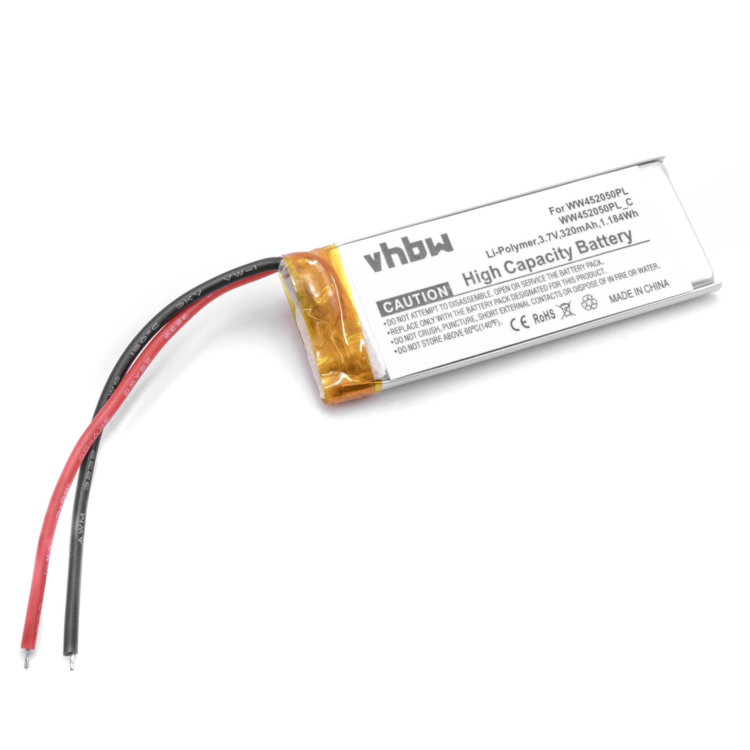 vhbw kompatibel mit Cardo Q3, Q1 Akku Li-Polymer 320 mAh (3,7 V)