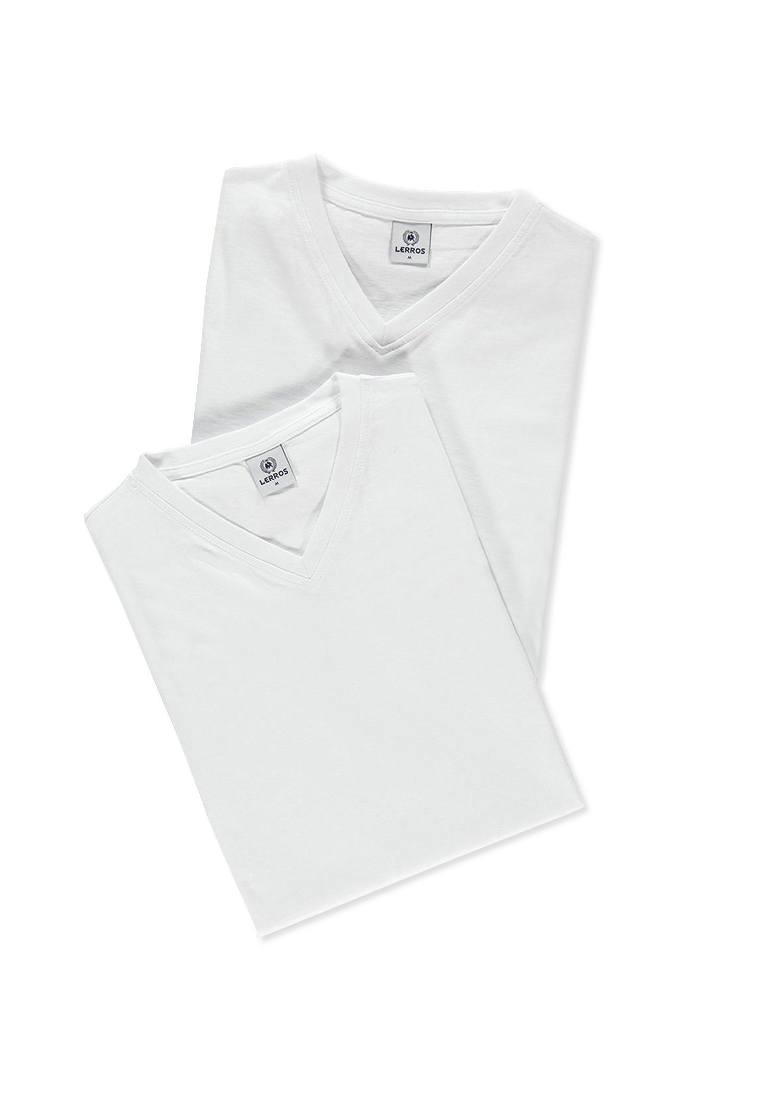 LERROS T-Shirt LERROS V-Neck Doppelpack T-Shirt in Premium Baumwollqualität WHITE