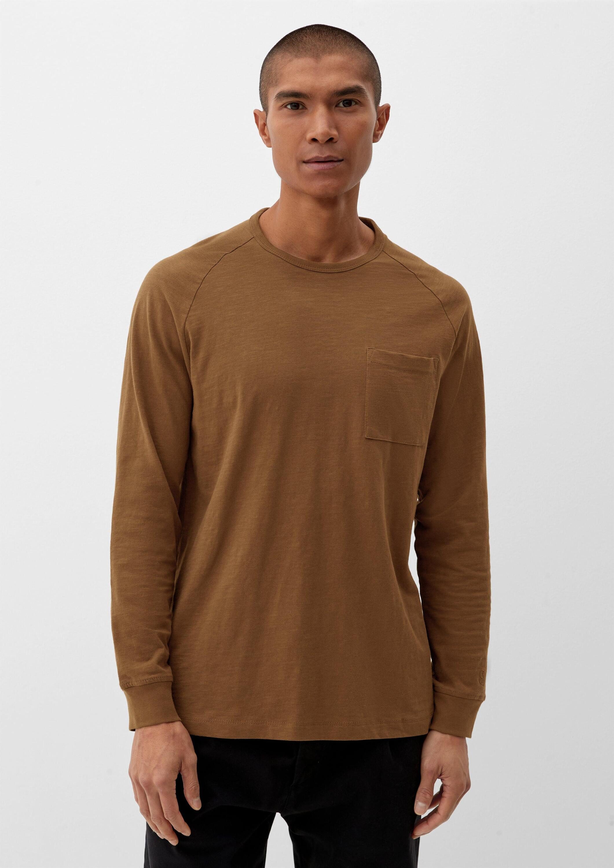 s.Oliver Langarmshirt T-Shirt Langarmshirt mit Flammgarnstruktur günstig online kaufen