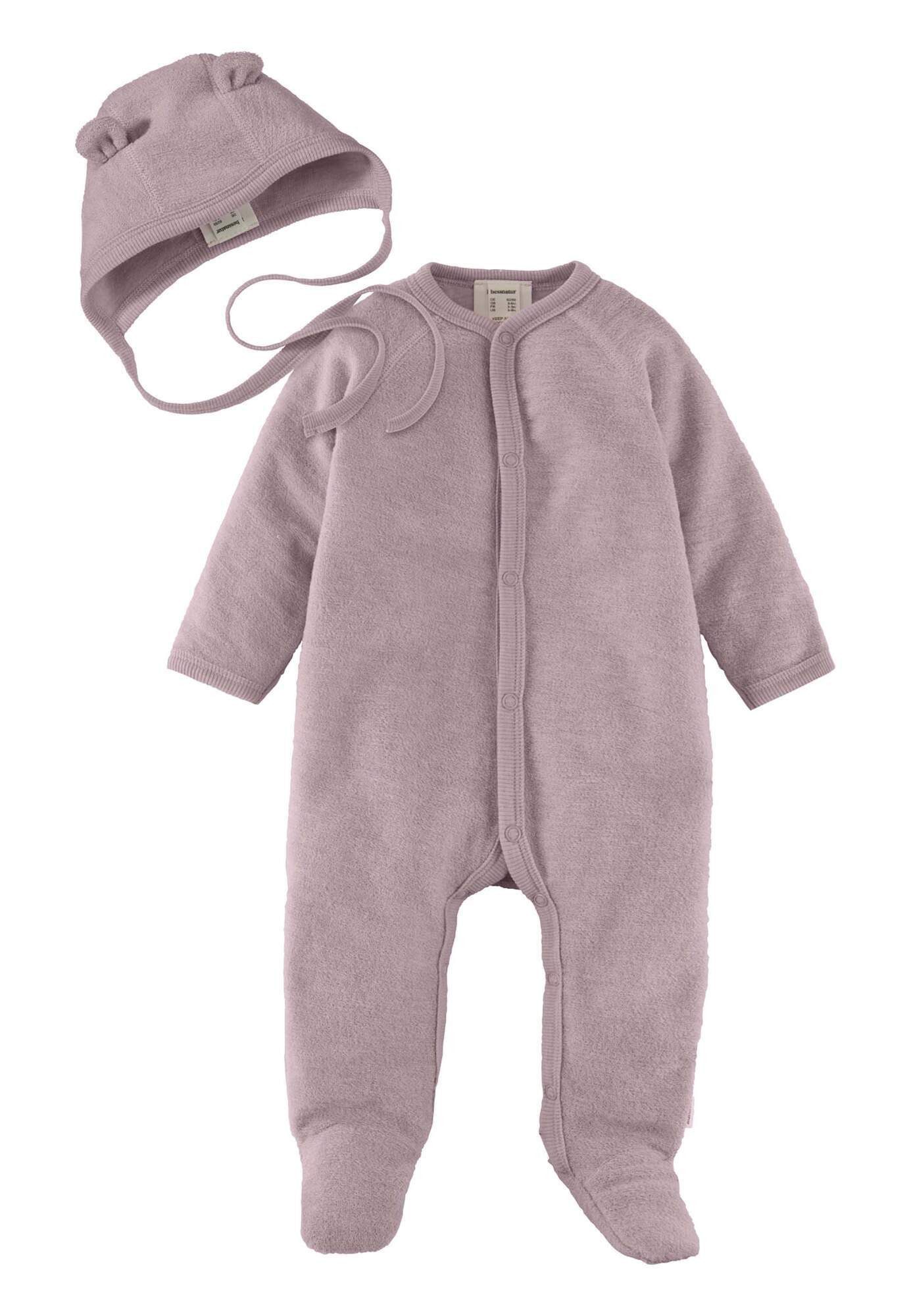 Hessnatur Erstausstattungspaket aus reiner Bio-Merinowolle (Set, 1-tlg., Overall und Häubchen)