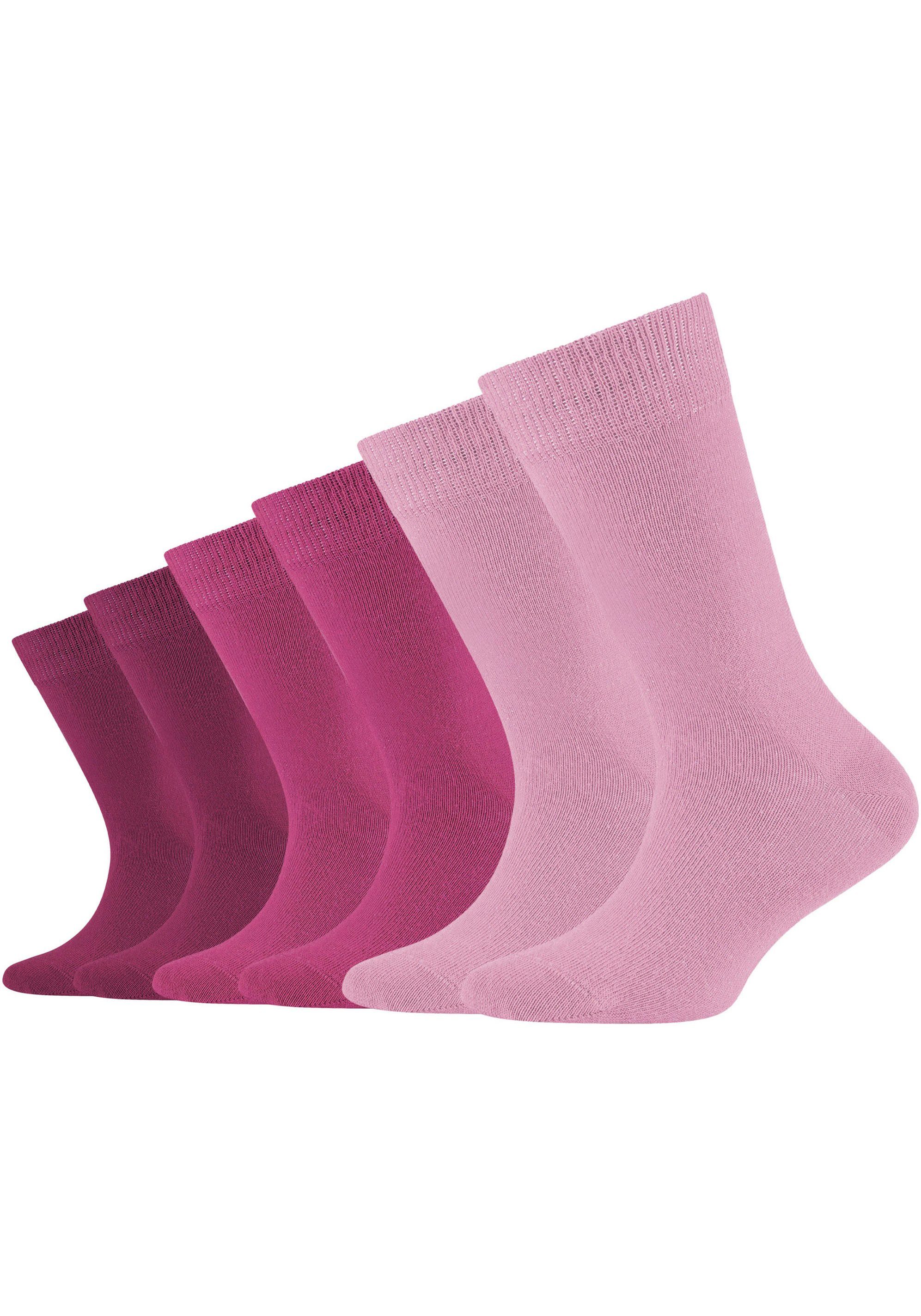 Camano Socken Hoher gekämmter Baumwolle 6-Paar) (Packung, an Anteil beeren-mix