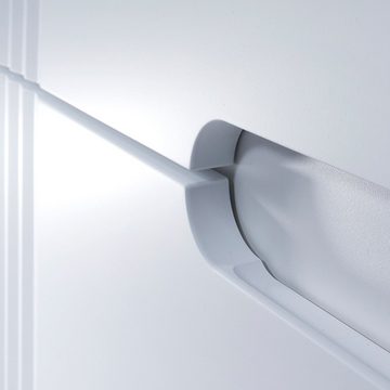 Lomadox Waschbeckenunterschrank FAIRFIELD-56 Waschtischunterschrank 100 cm weiß mit Eiche Nb., 100,4/64,5/46 cm