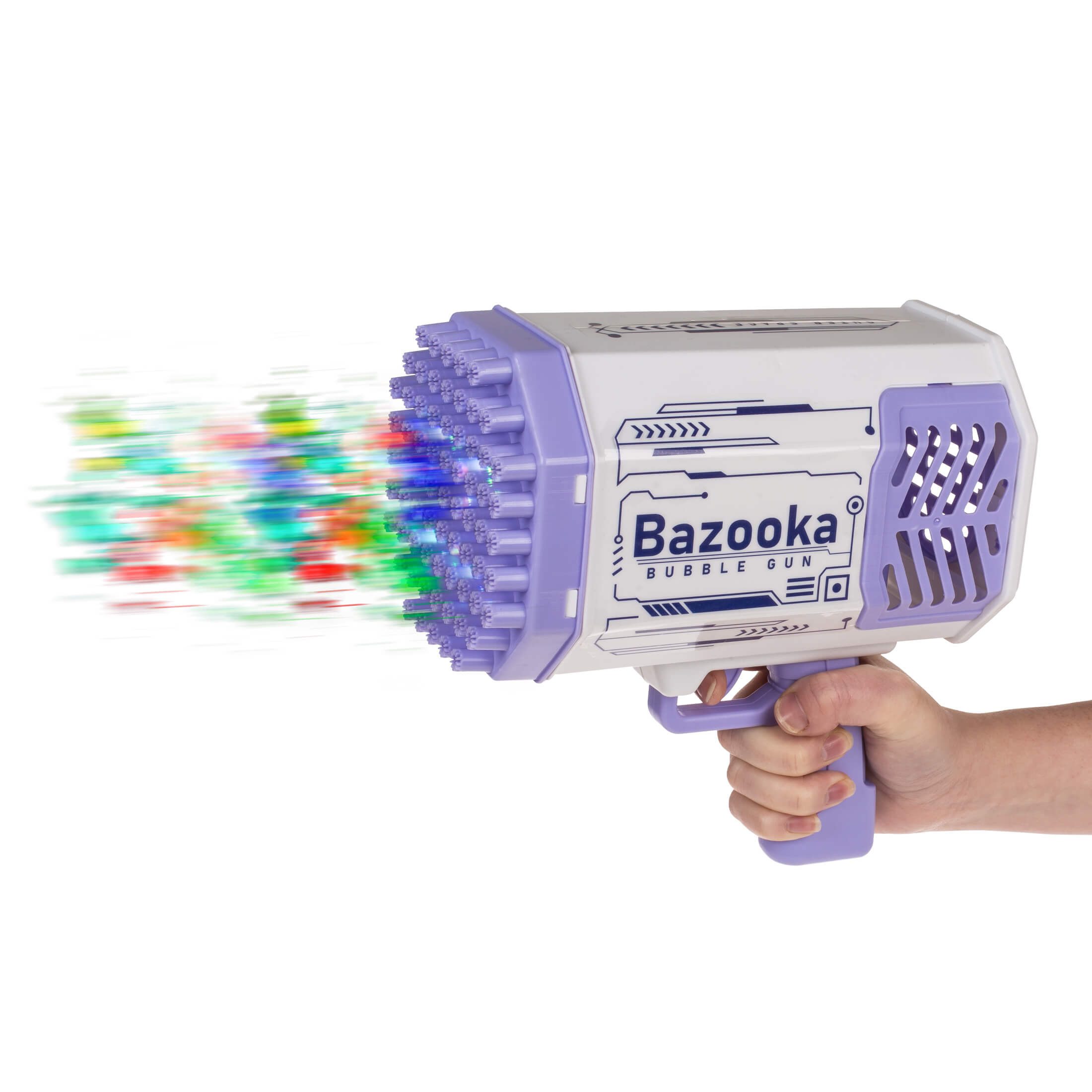 Out of the Blue Seifenblasenspielzeug Seifenblasenpistole LED Bazooka Bubble Gun Seifenblasenmaschine, tausende Seifenblasen in kürzester Zeit