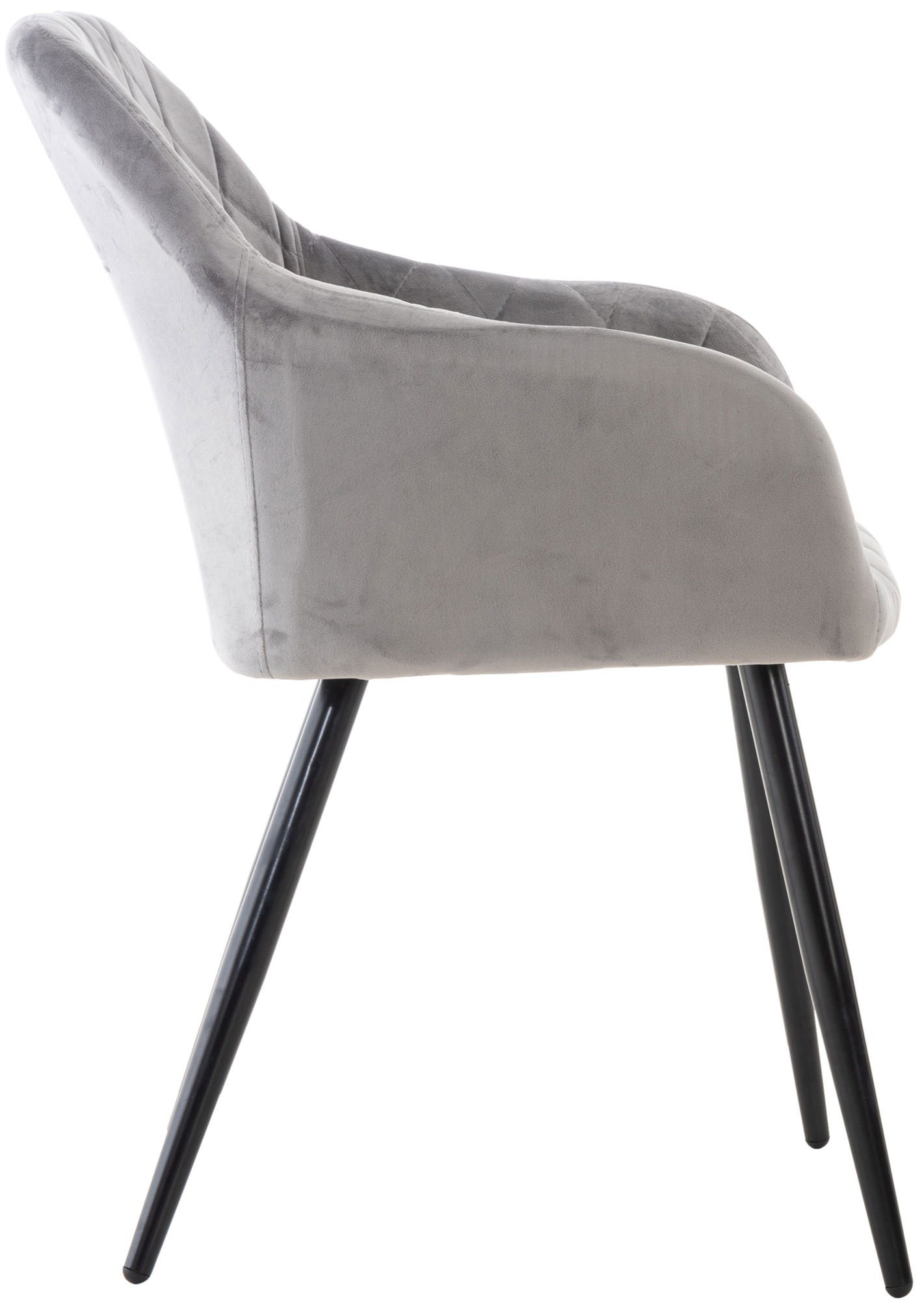 Sitzfläche - - Polsterstuhl), - Shyva schwarz gepolsterter grau (Küchenstuhl - Esstischstuhl Samt mit hochwertig Wohnzimmerstuhl TPFLiving Gestell: Sitzfläche: - Metall Konferenzstuhl Esszimmerstuhl