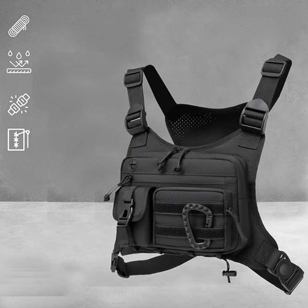 Blusmart Sporttasche Outdoor-Sport-Brusttaschen für Damen und Herren (Brusttasche mit Handyhalterung, Wasserdichte Sport-Brusttasche, leichte Laufweste), Geeignet für Sport, Radfahren und Wandern