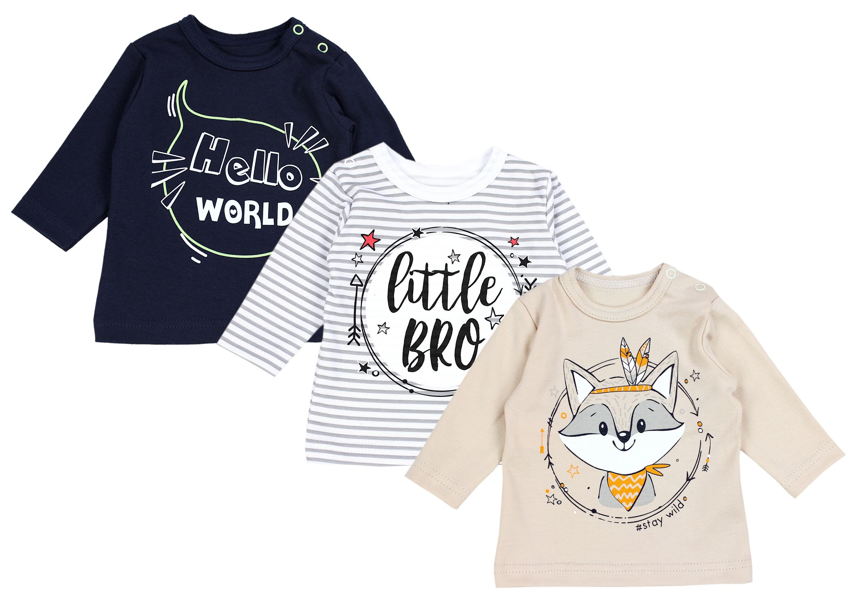 TupTam Rundhalsshirt TupTam Unisex Baby Langarmshirt mit Spruch Aufdruck 3er Set
