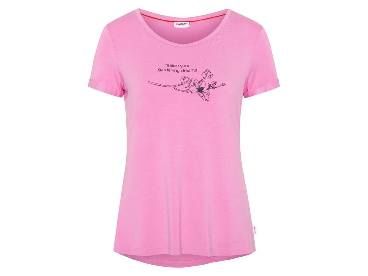 GARDENA T-Shirt Damen, lockere Passform mit Frontprint, moderne A-Shape-Passform, weiche Stretch-Viskose
