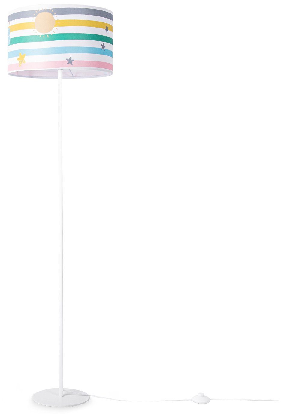 Paco Home Stehlampe »Stehleuchte LUCA TWEET 462 STRI«, Kinderlampe  Kinderzimmer Streifen Regenbogen Hell Bunt Pastell E27