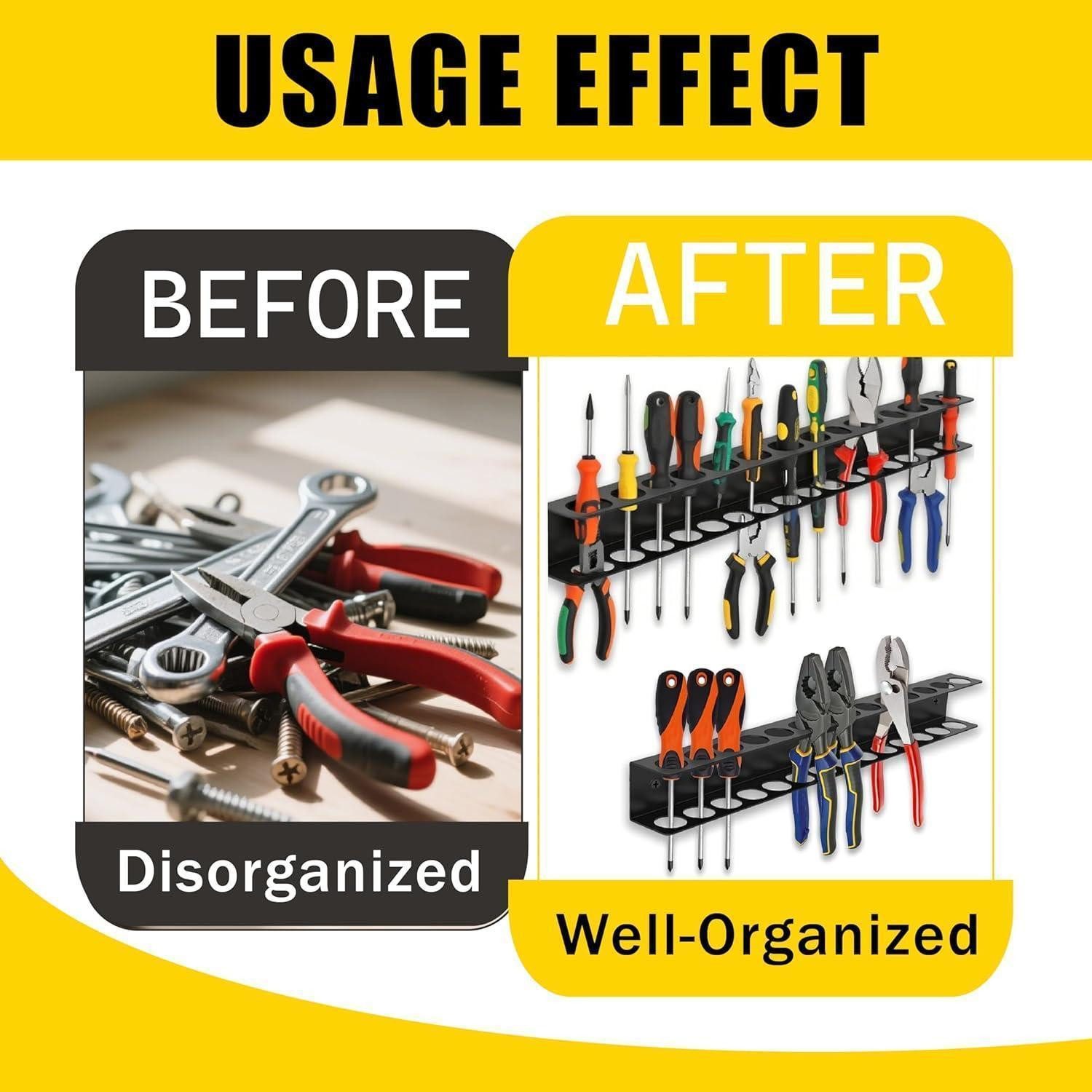 LuxusKollektion Werkzeughalter Zangenhalter Wandhalterung 2er Set 40cm Werkzeug Werkstatt Schwarz