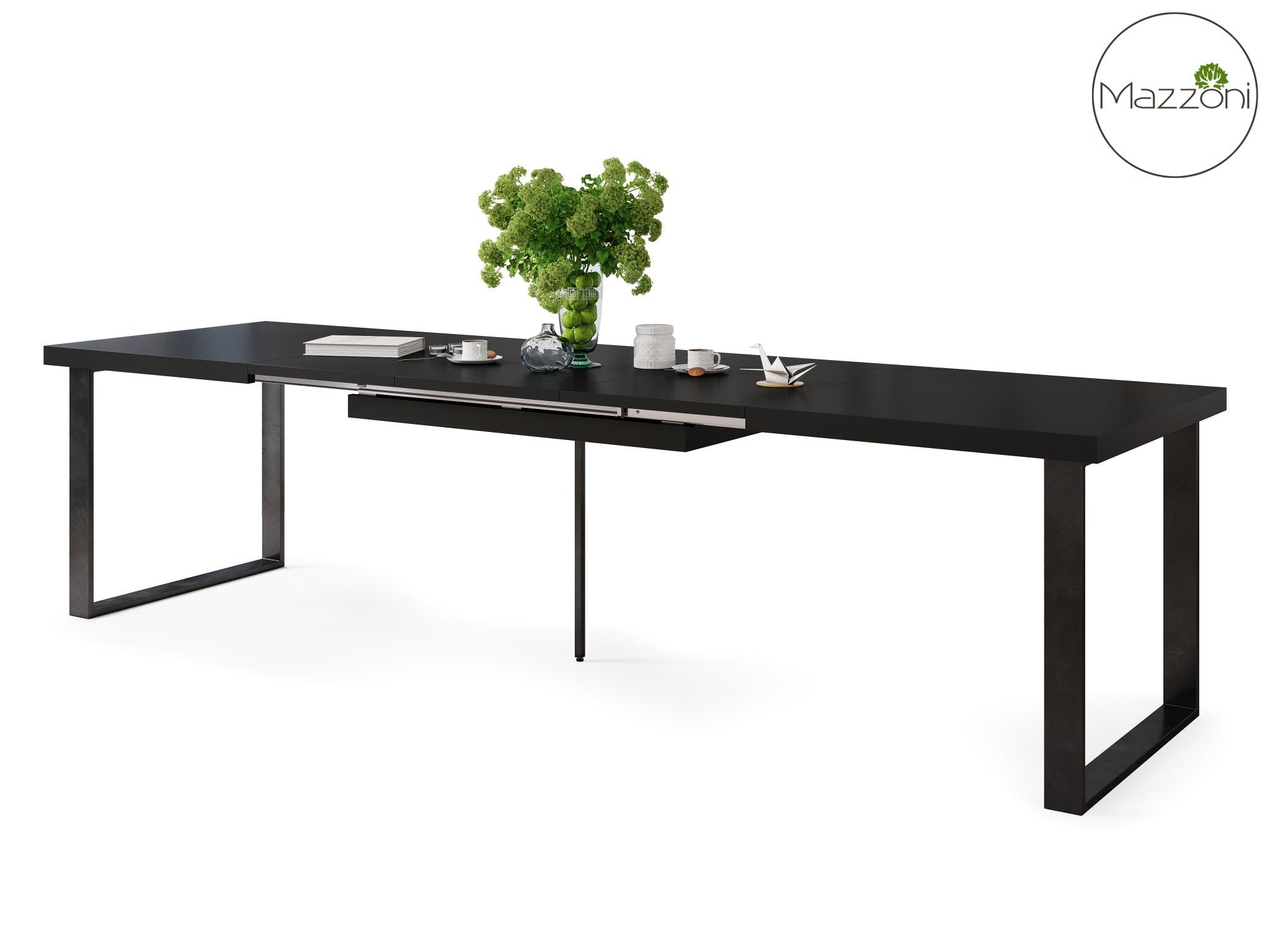 310 Tisch 160 Schwarz Esstisch bis ausziehbar Esstisch Mazzoni cm Avella matt Design