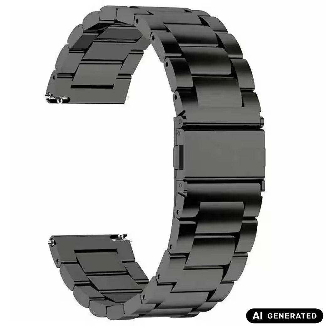 Ware aus aller Welt Uhrenarmband schwarzes Edelstahl-Uhrenarmband robustes Ersatzband mit Faltschließe