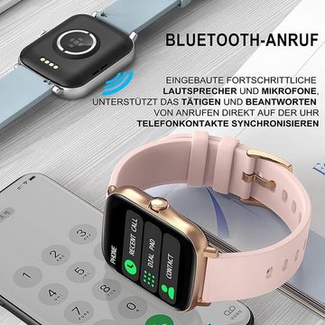 findtime Telefonieren mit Lautsprecher Touchscreen,Direkt Koppeln Smartwatch (1,7 Zoll, Android iOS), mit Bluetooth Kopfhörer Kabellos,Musikspeicher,Whatsapp Fähig