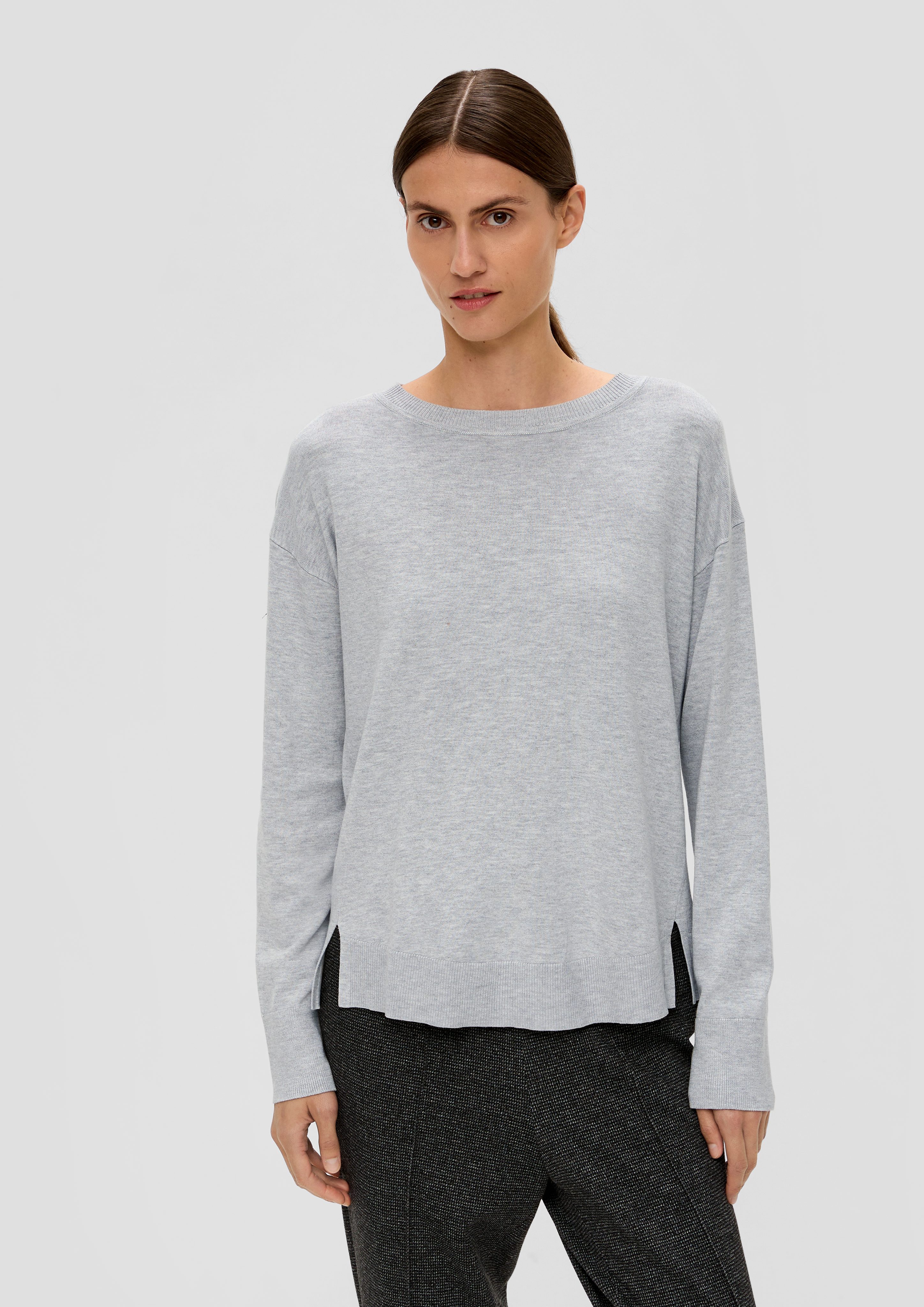 s.Oliver BLACK LABEL Longpullover mit Drop-Shoulder Look