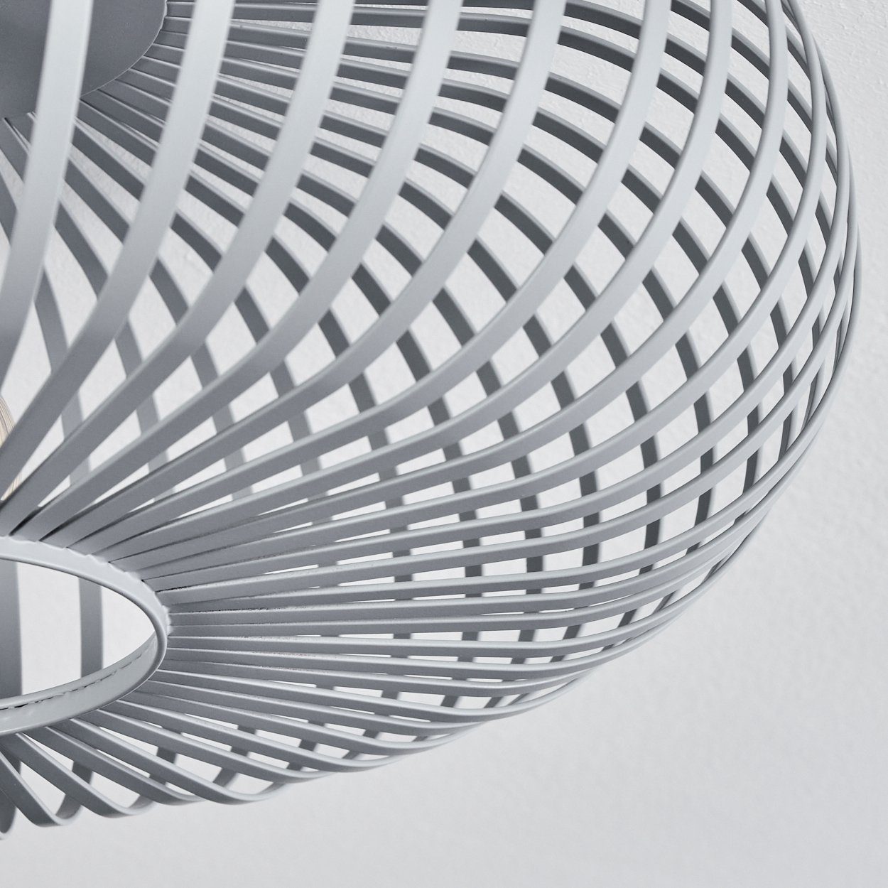 hofstein Deckenleuchte runde Deckenlampe aus 40,5cm, Ø Retro-mit Leuchtmittel, Grau, durch E27-Fassung. Gitter-Optik, Lichteffekt ohne Metall in
