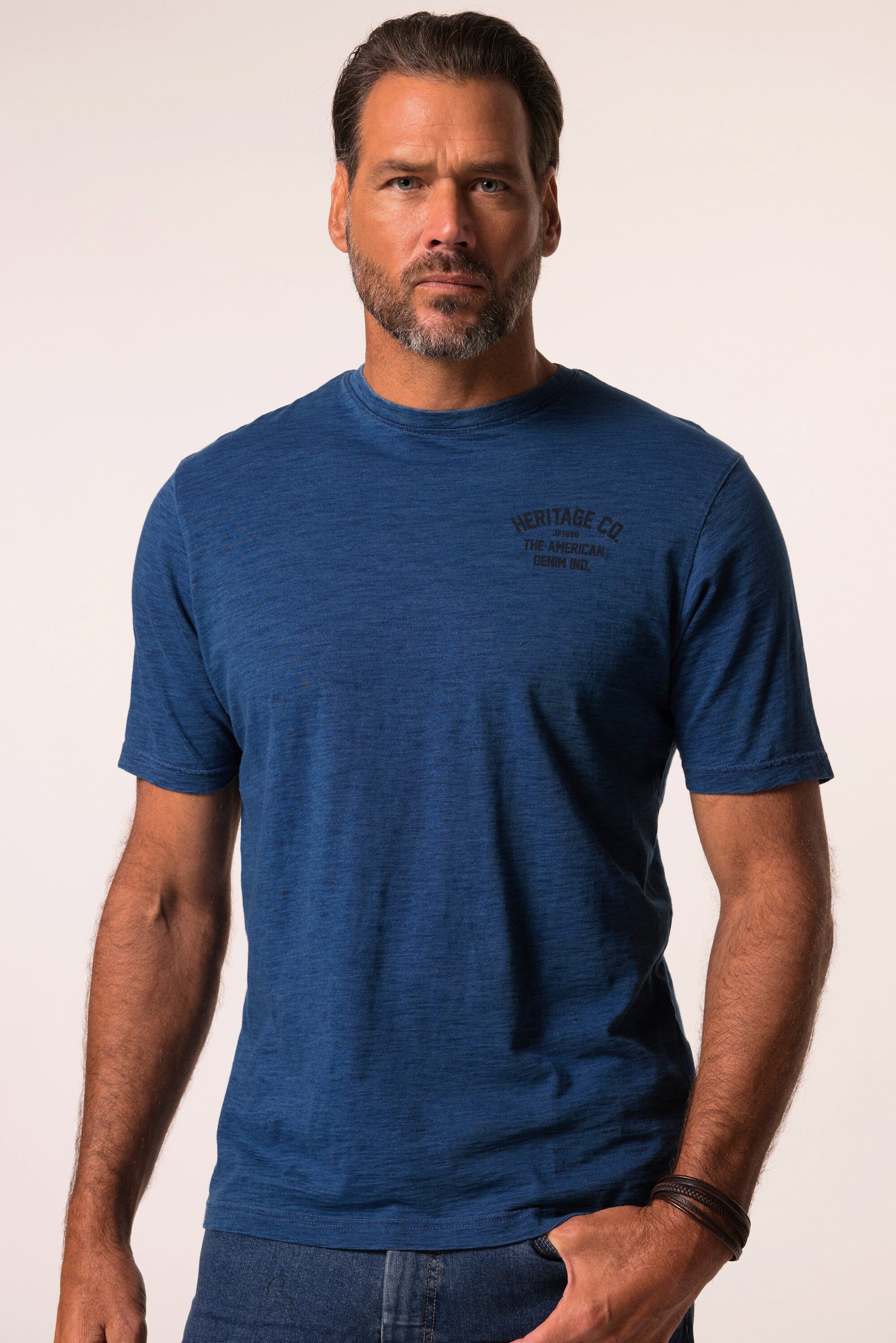 T-Shirt T-Shirt Halbarm Bruststick Vintage Look
