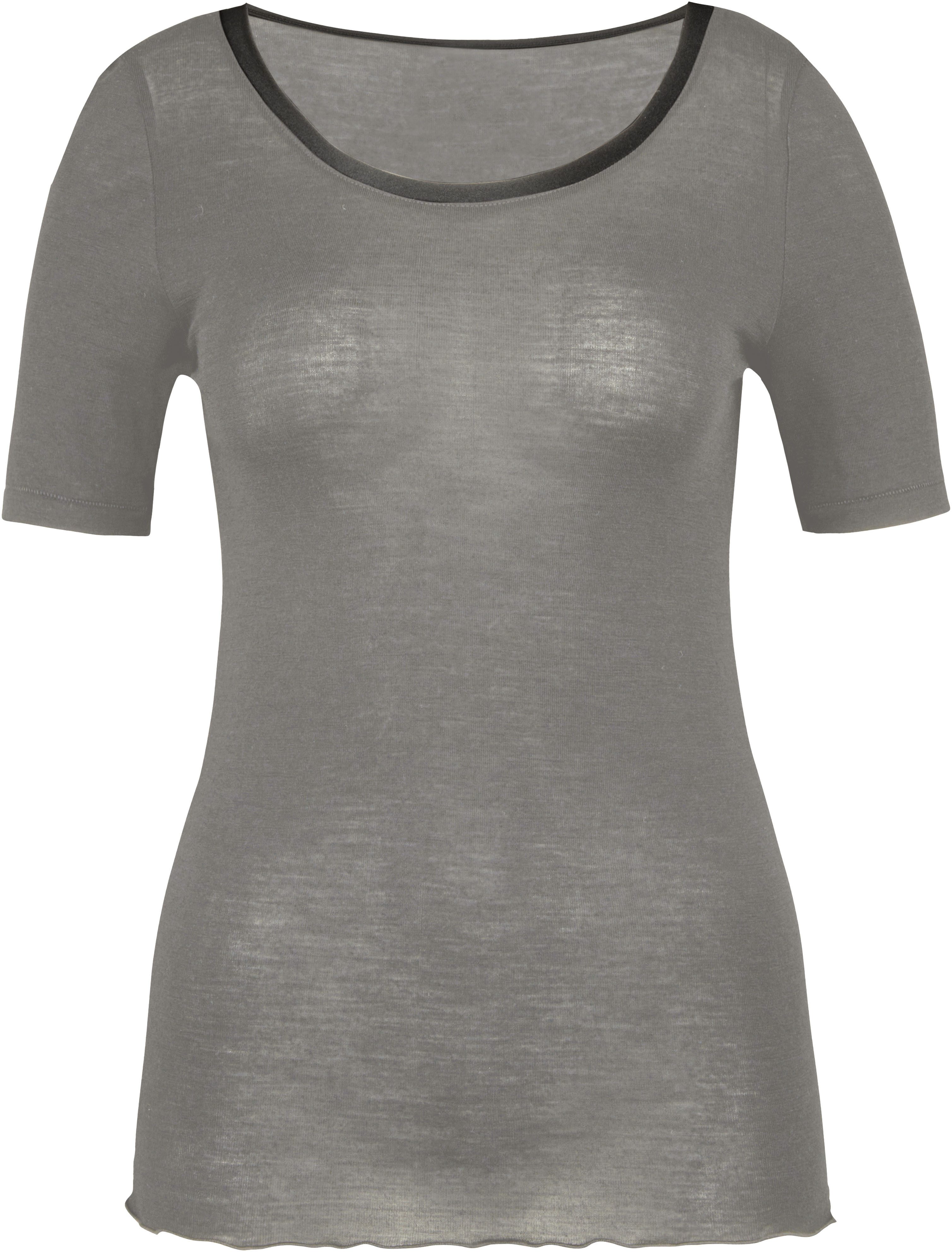 CALIDA Kurzarmshirt True Confidence Satinbandeinfassung, Rundhalsausschnitt günstig online kaufen