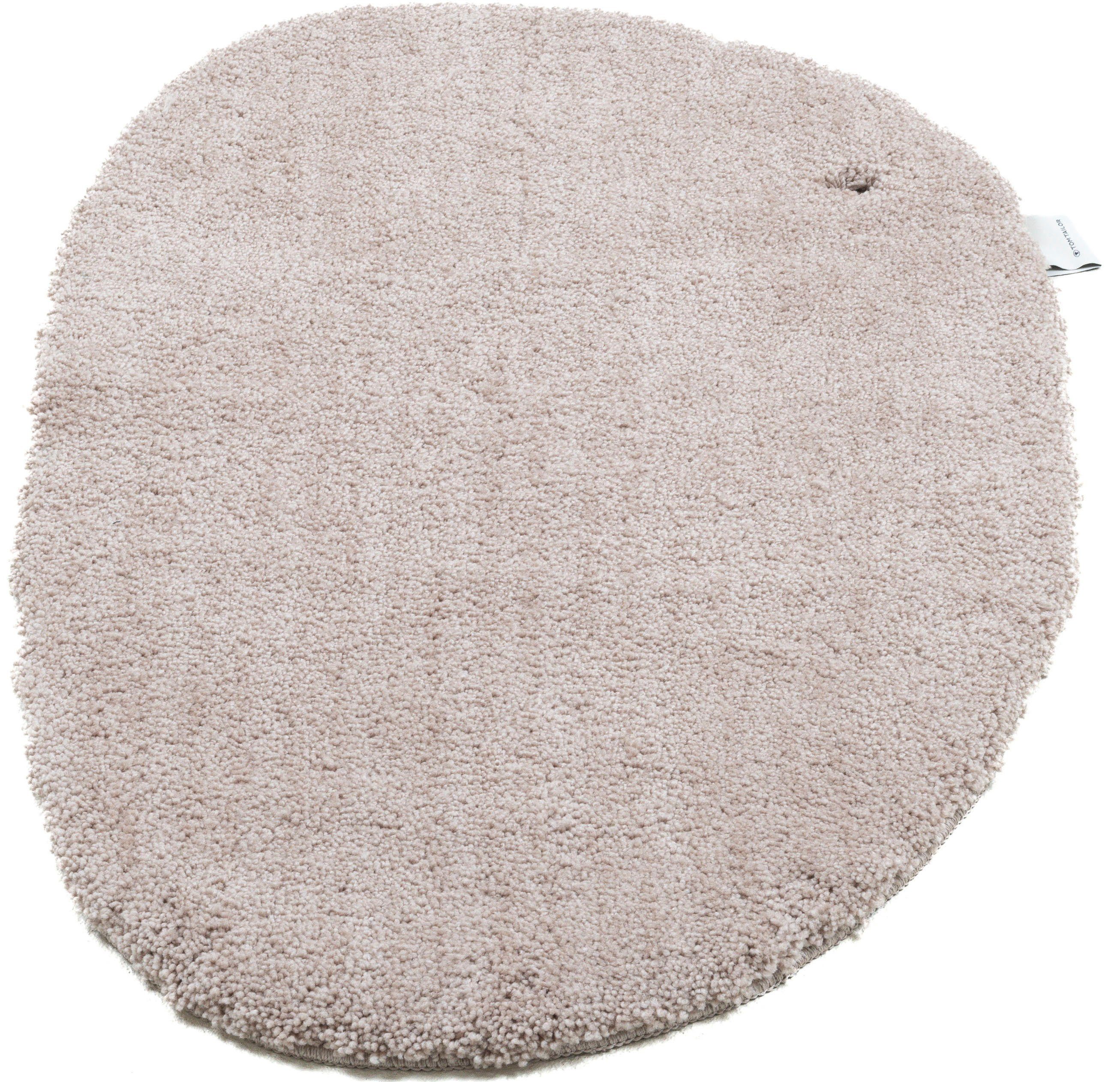 TOM TAILOR HOME Badematte Cozy Bath UNI, Badvorleger, Badezimmer Teppich, Höhe 27 mm, rutschhemmend beschichtet, fußbodenheizungsgeeignet, Polyester, oval, Badteppich, Uni Farben, rechteckig, in rund & oval erhältlich