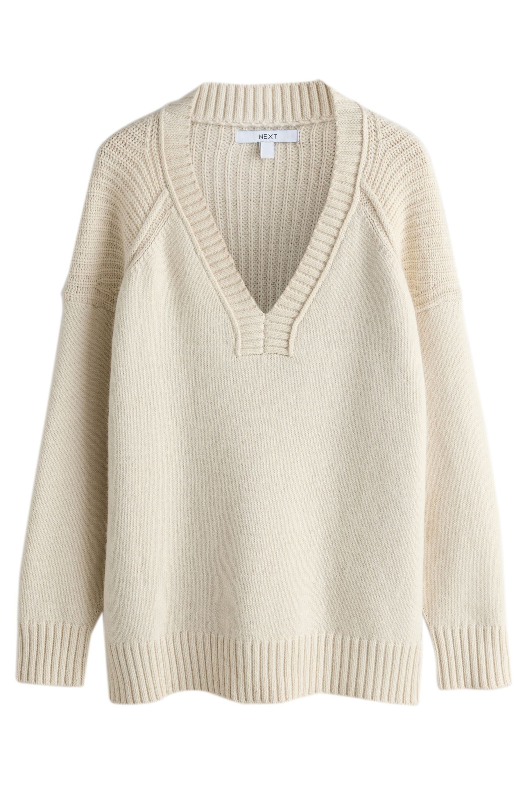 Next V-Ausschnitt-Pullover Längerer Pullover mit V-Ausschnitt günstig online kaufen