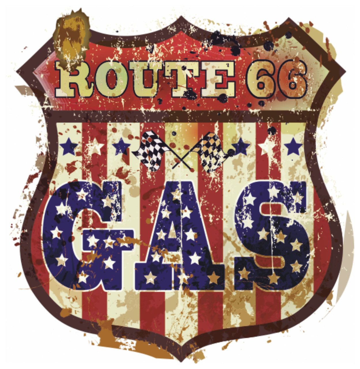Aufkleber Hermann Schütz Aufkleber Wappen ROUTE 66 GAS