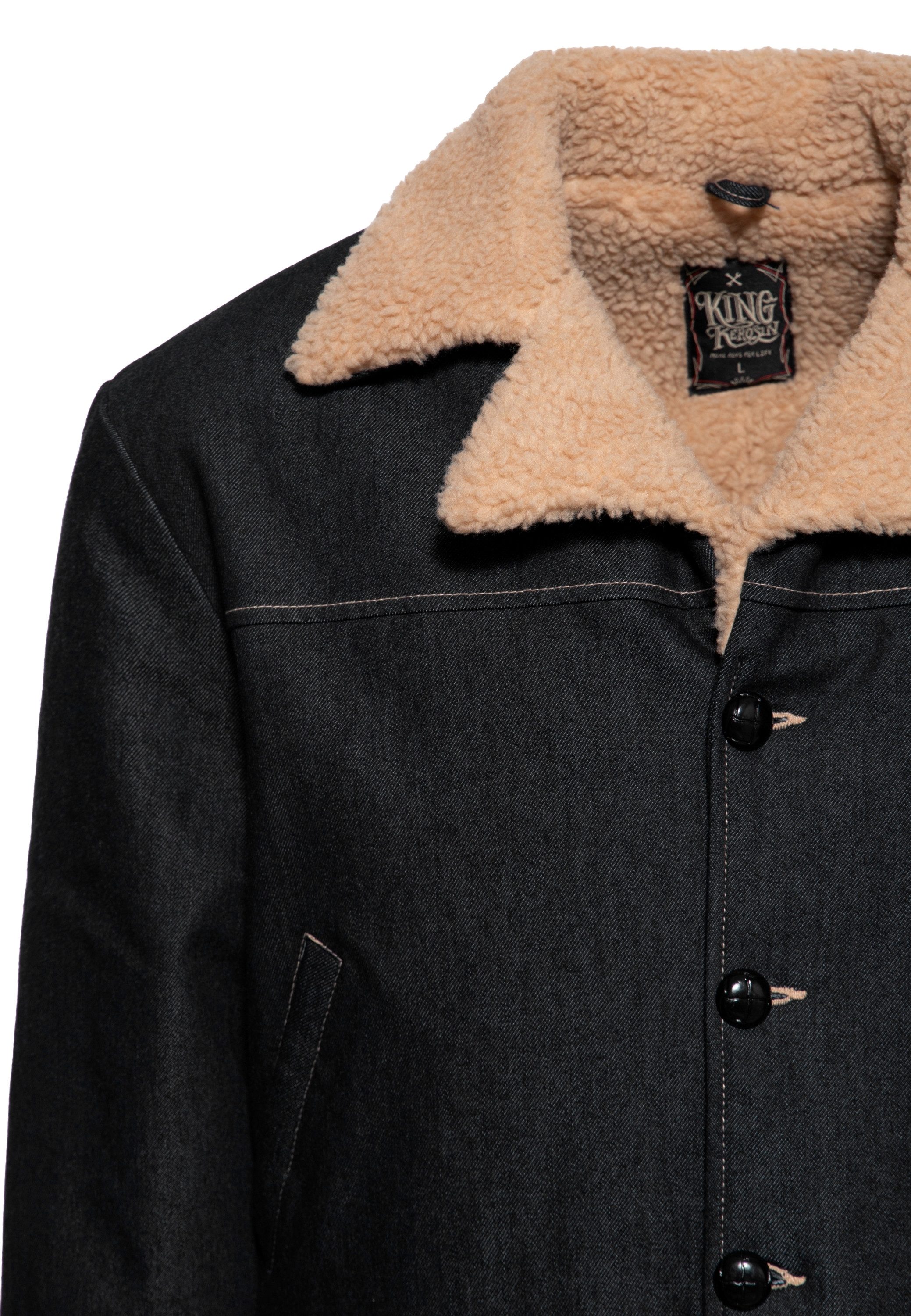 KingKerosin Winterjacke (1-St) im Denim-Look