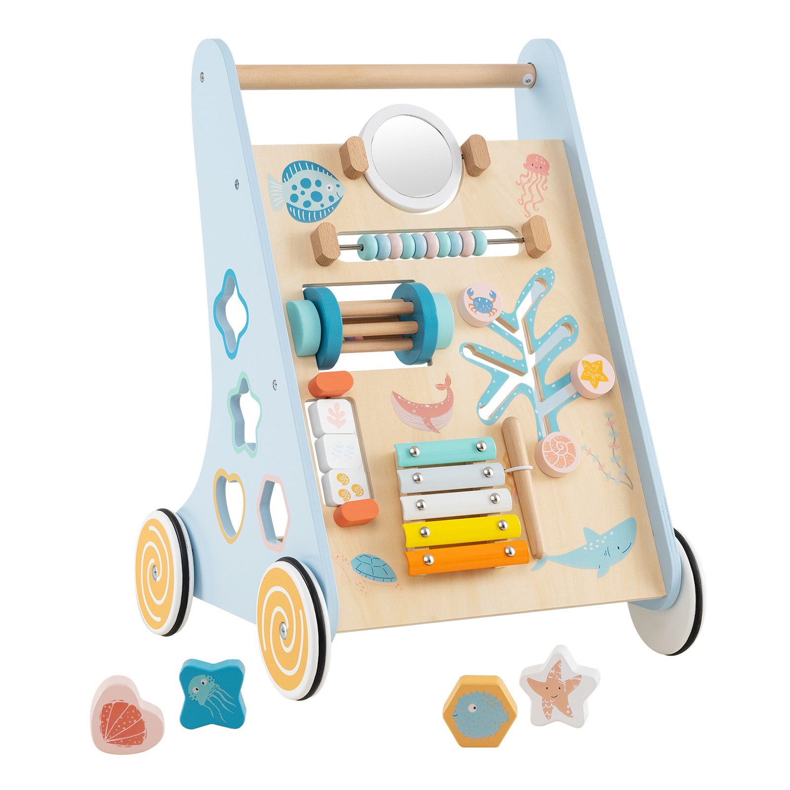 COSTWAY Lauflernwagen, Baby Lauflernhilfe Holz, Montessori, ab 1 Jahr
